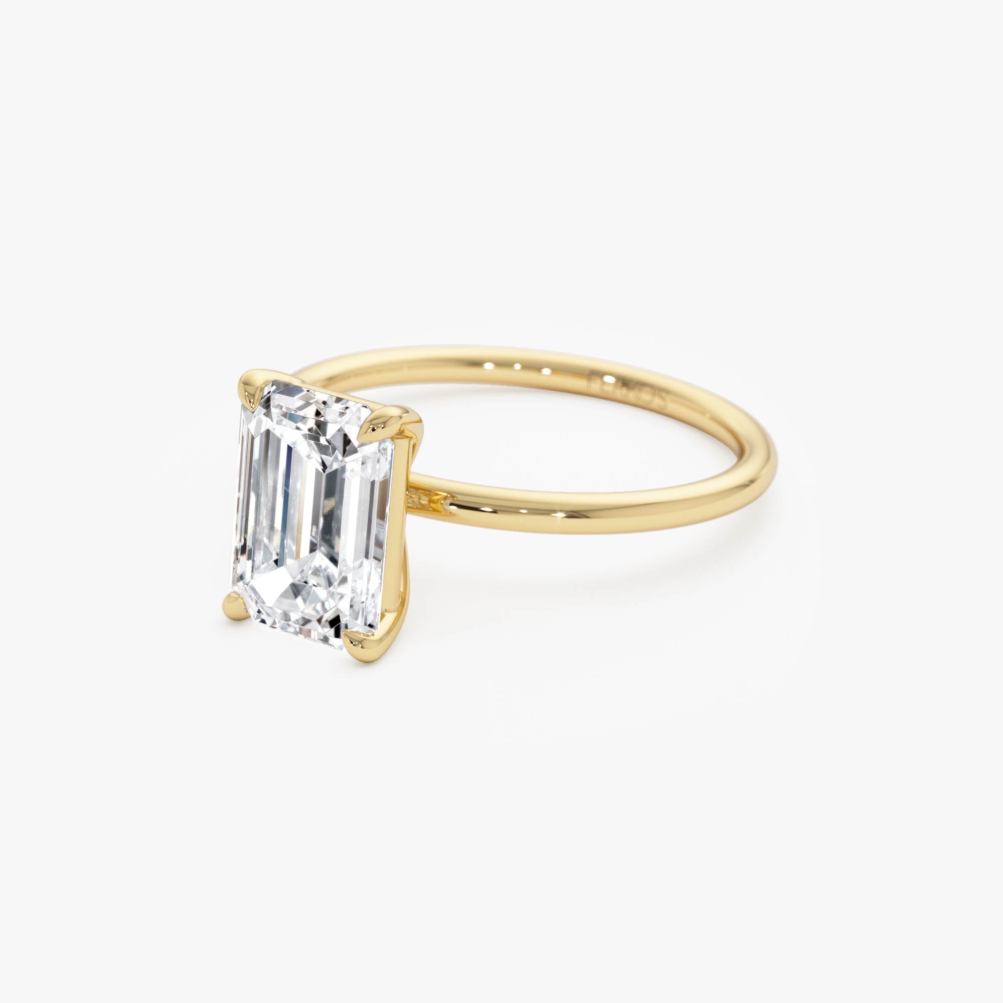 OBFJ0583 - 2.00 Ctw 14k Emerald Cut Prong  Setting Lab Grown Diamond Engagement Ring  – Marcelline 7