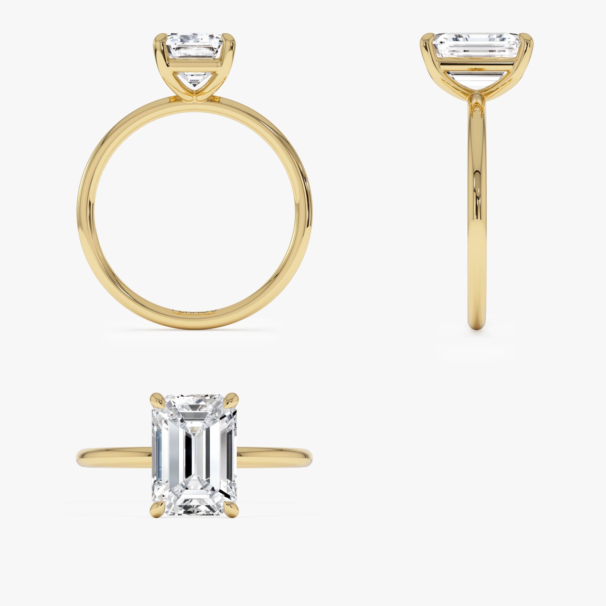 OBFJ0583 - 2.00 Ctw 14k Emerald Cut Prong  Setting Lab Grown Diamond Engagement Ring  – Marcelline 8