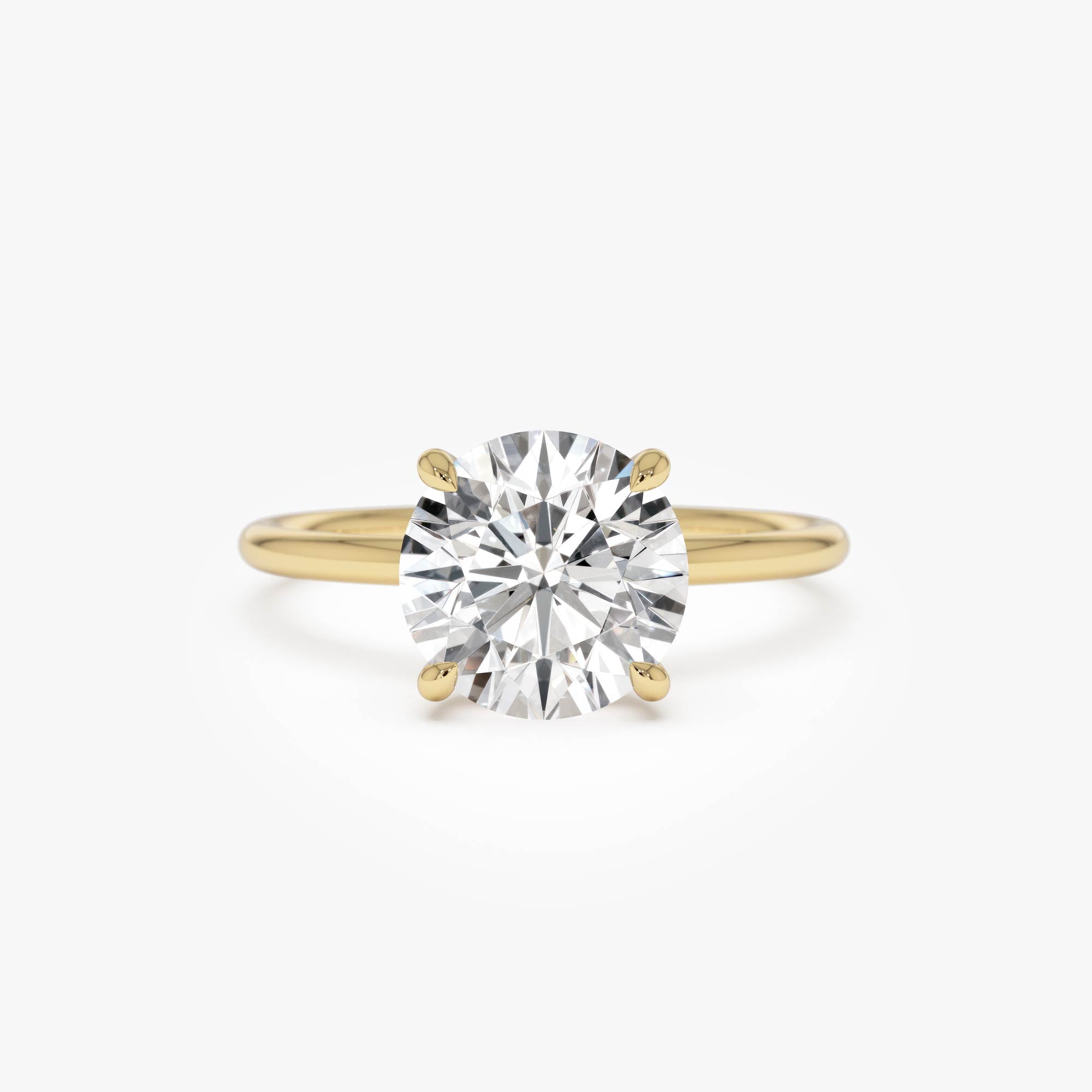 OBFJ0582 - 2.00 Ctw 14k Round Brilliant Prong Setting Lab Grown Diamond Engagement Ring  – Rosalind 1