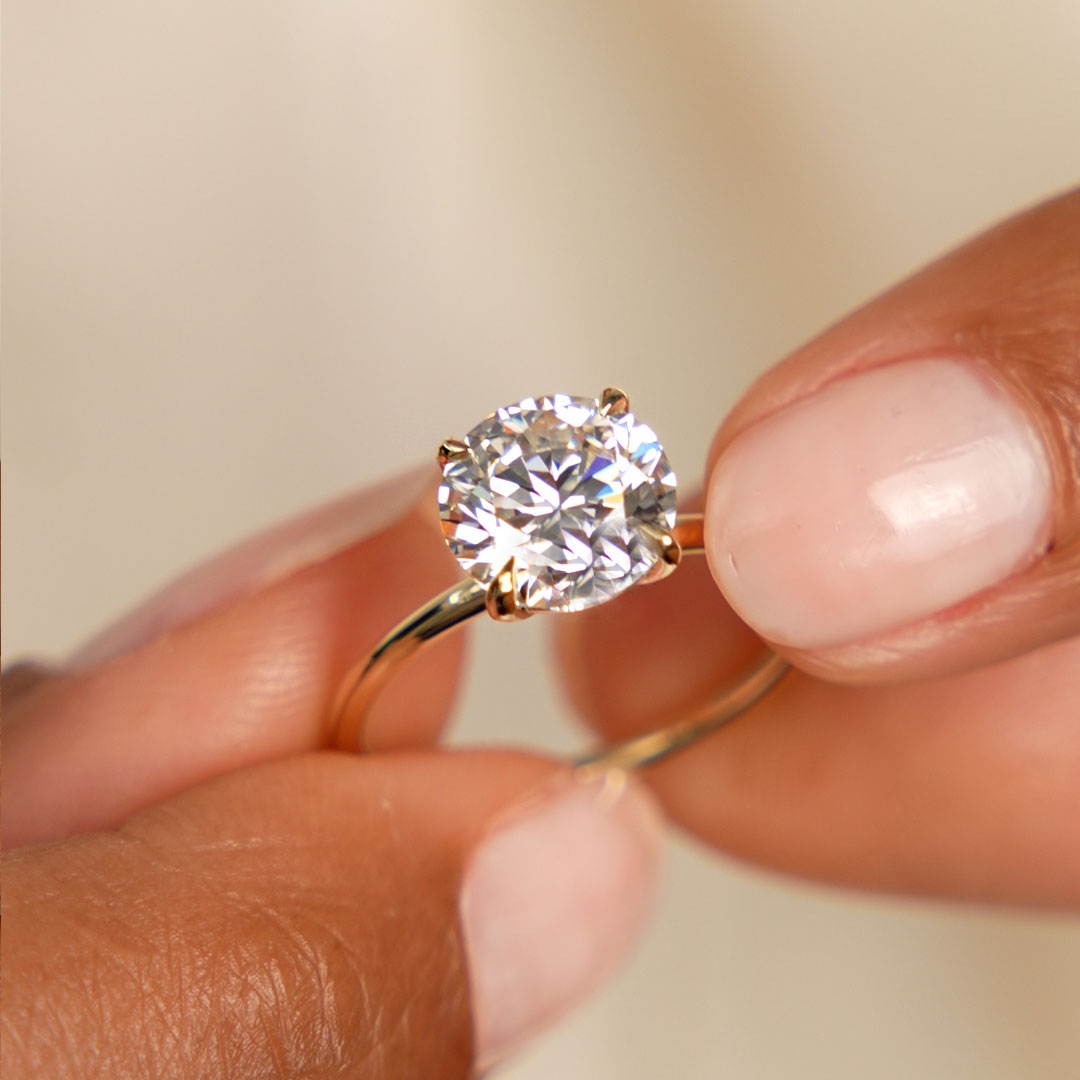 OBFJ0582 - 2.00 Ctw 14k Round Brilliant Prong Setting Lab Grown Diamond Engagement Ring  – Rosalind 2