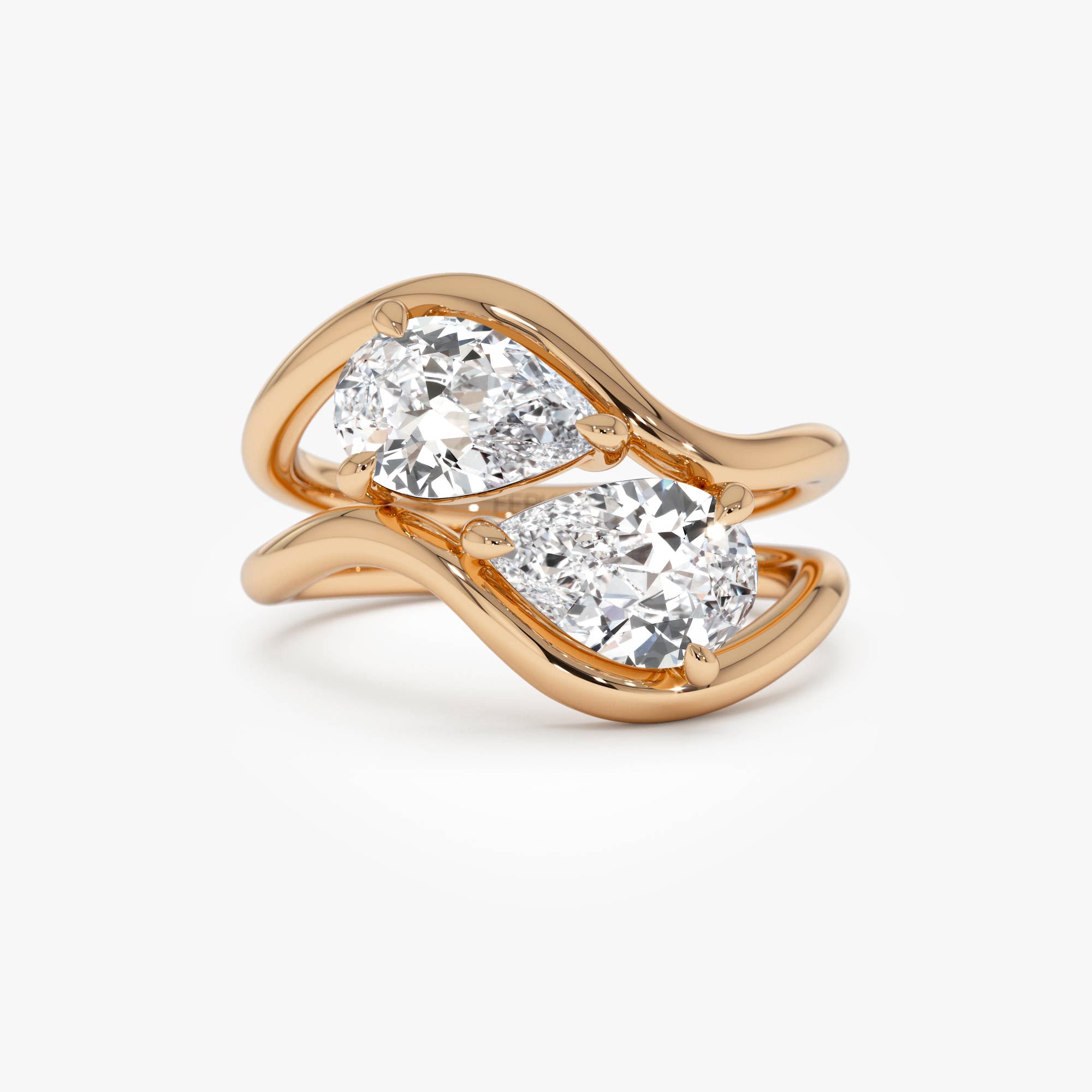 OBFJ0403 - 2.00 Ctw 14k Pear Shaped Lab Grown Diamond Stacked Rings - Chloe 6