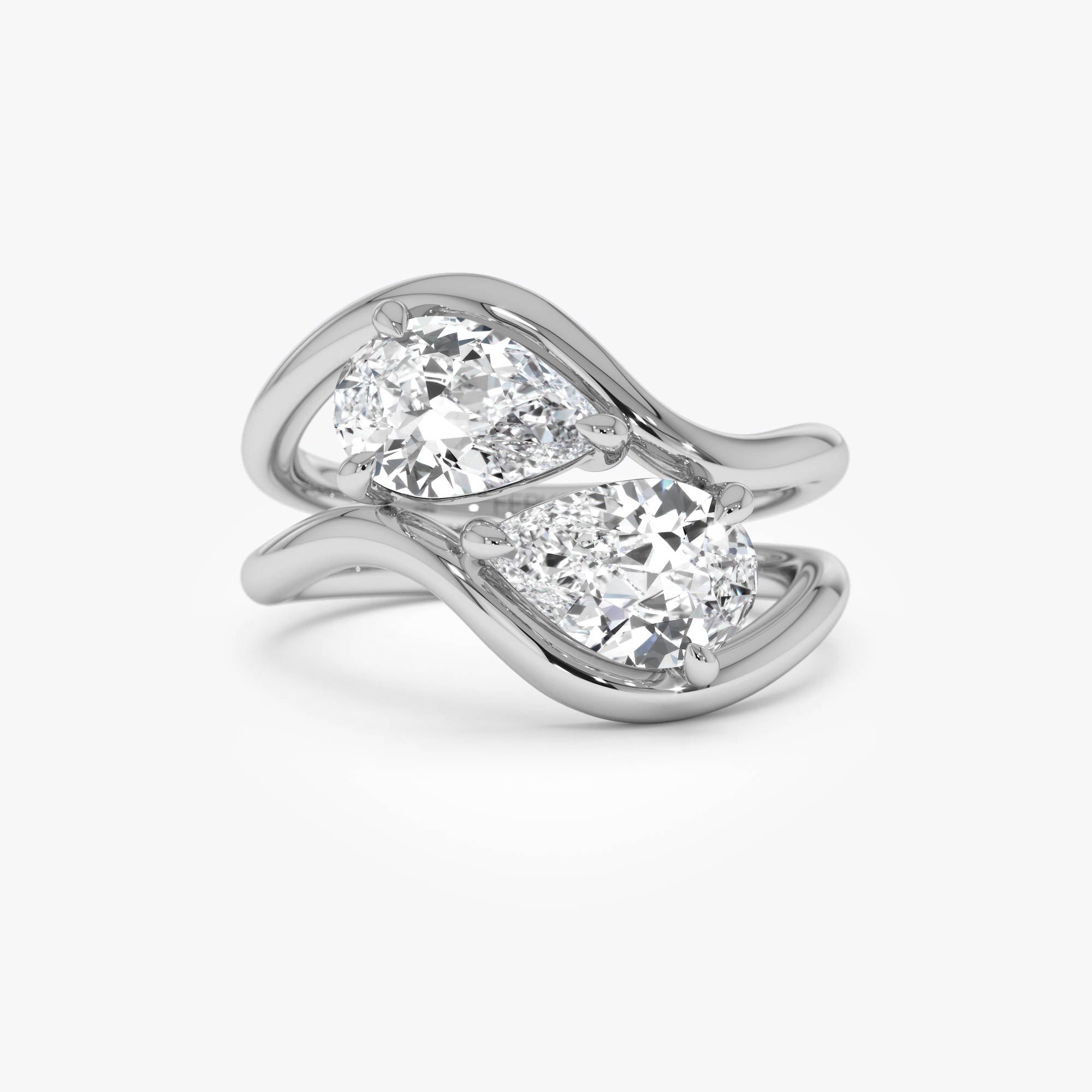 OBFJ0403 - 2.00 Ctw 14k Pear Shaped Lab Grown Diamond Stacked Rings - Chloe 7