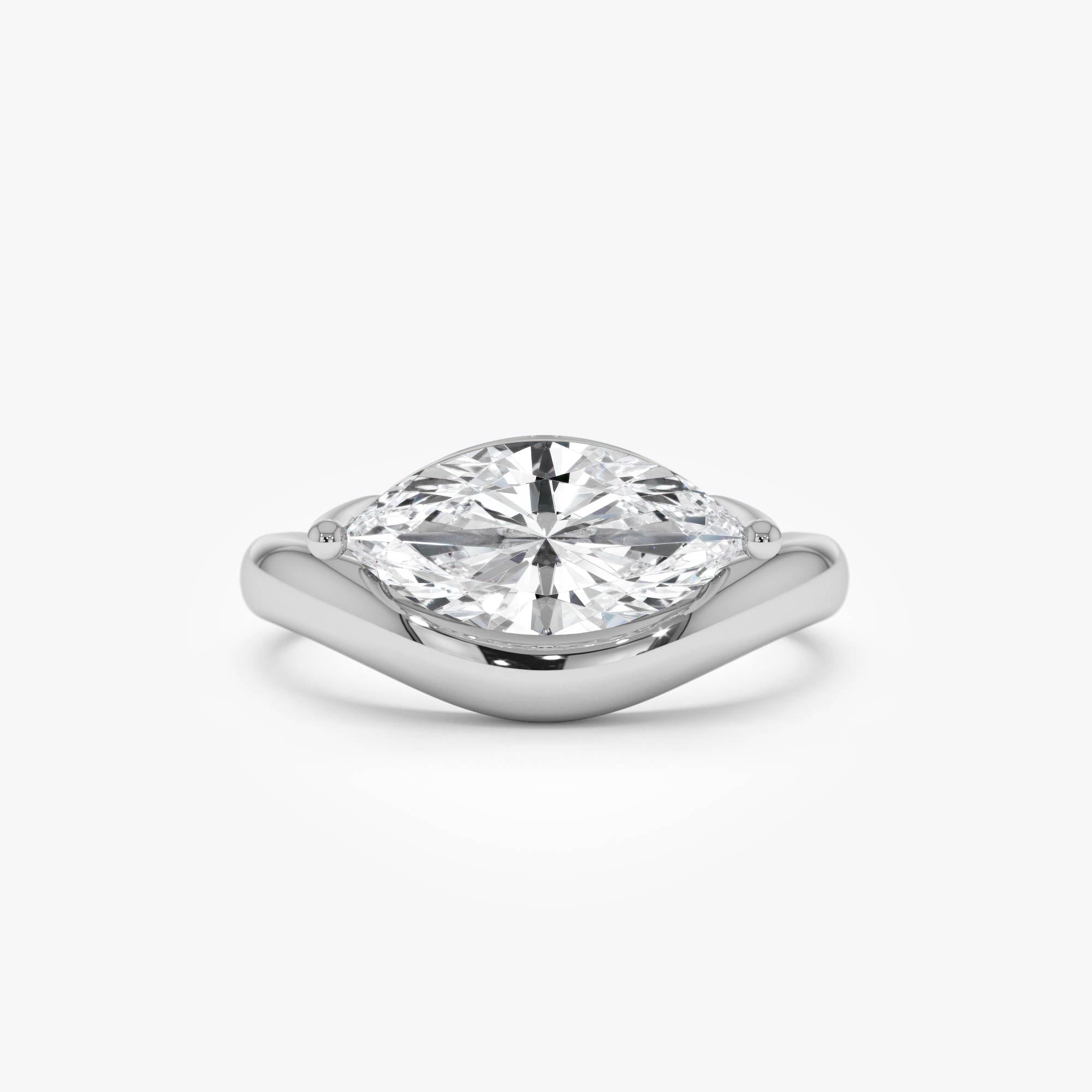 OBFJ0547 - 1.50 Ctw 14k Marquise Shaped Contemporary Design Lab Grown Diamond Ring - Noemi 8