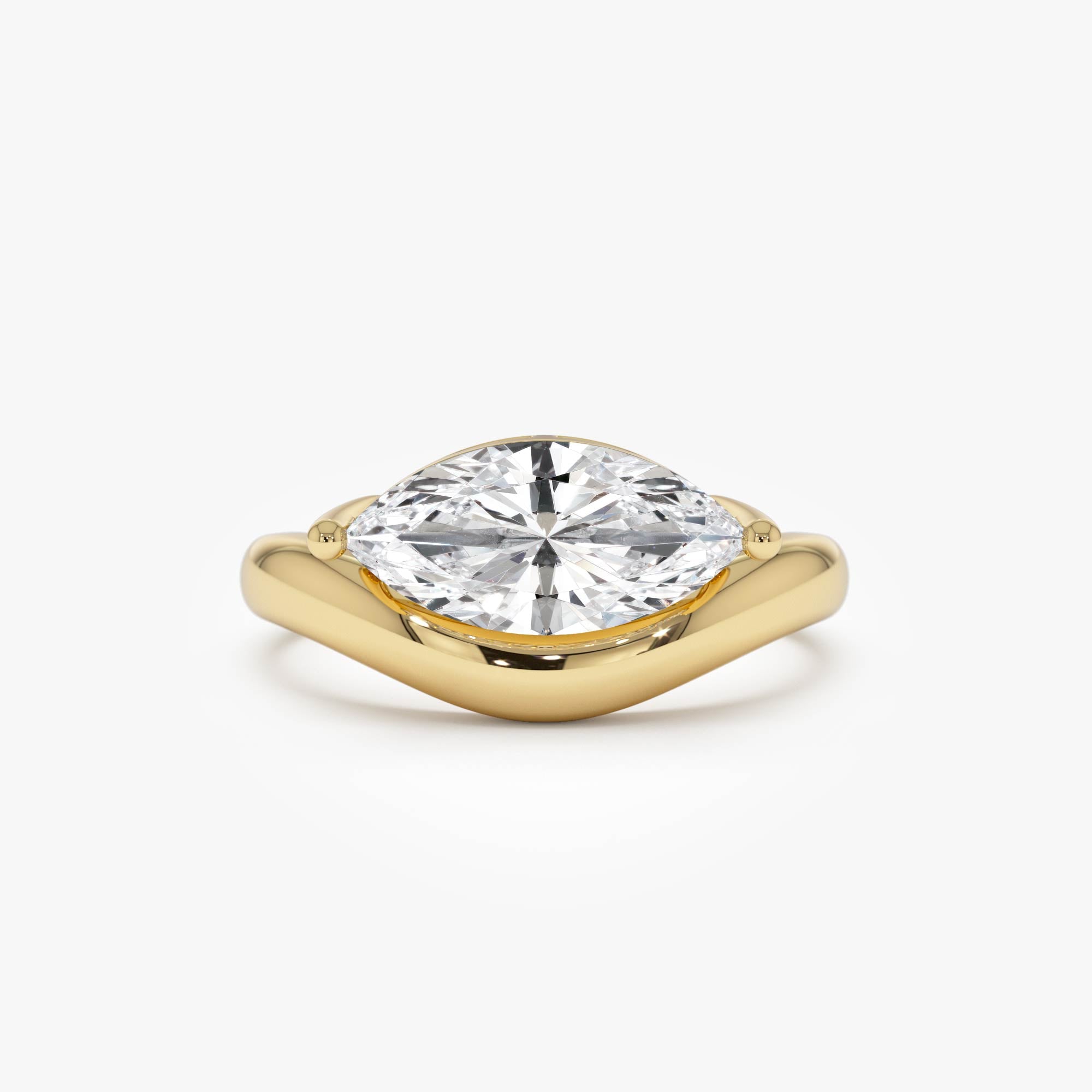 OBFJ0547 - 1.50 Ctw 14k Marquise Shaped Contemporary Design Lab Grown Diamond Ring - Noemi 1