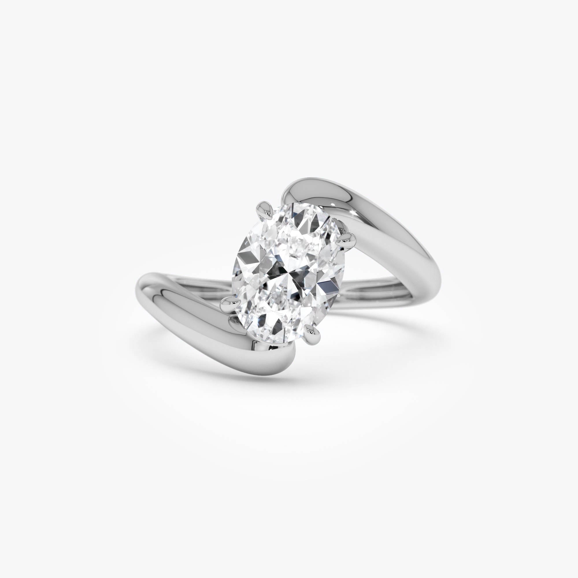 OBFJ0554 - 1.50 Ctw 14k Lab Grown Oval Shaped Diamond Bypass Ring - Flavia 8