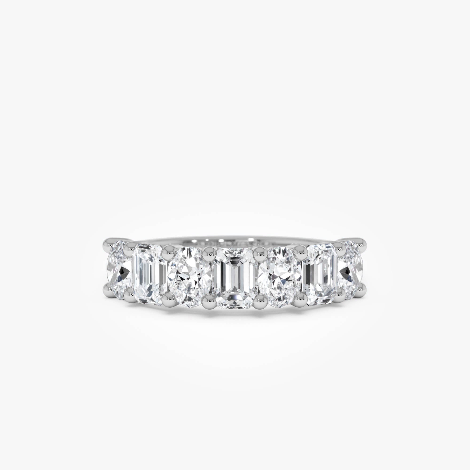 OBFJ0504 - 1.85 Ctw 14k Lab Grown Mixed Emerald & Oval Cut Anniversary Band - Zita 5