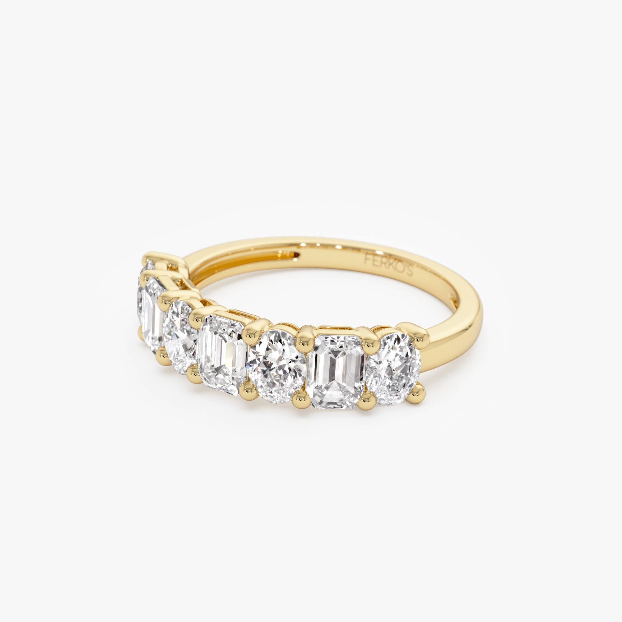 OBFJ0504 - 1.85 Ctw 14k Lab Grown Mixed Emerald & Oval Cut Anniversary Band - Zita 6
