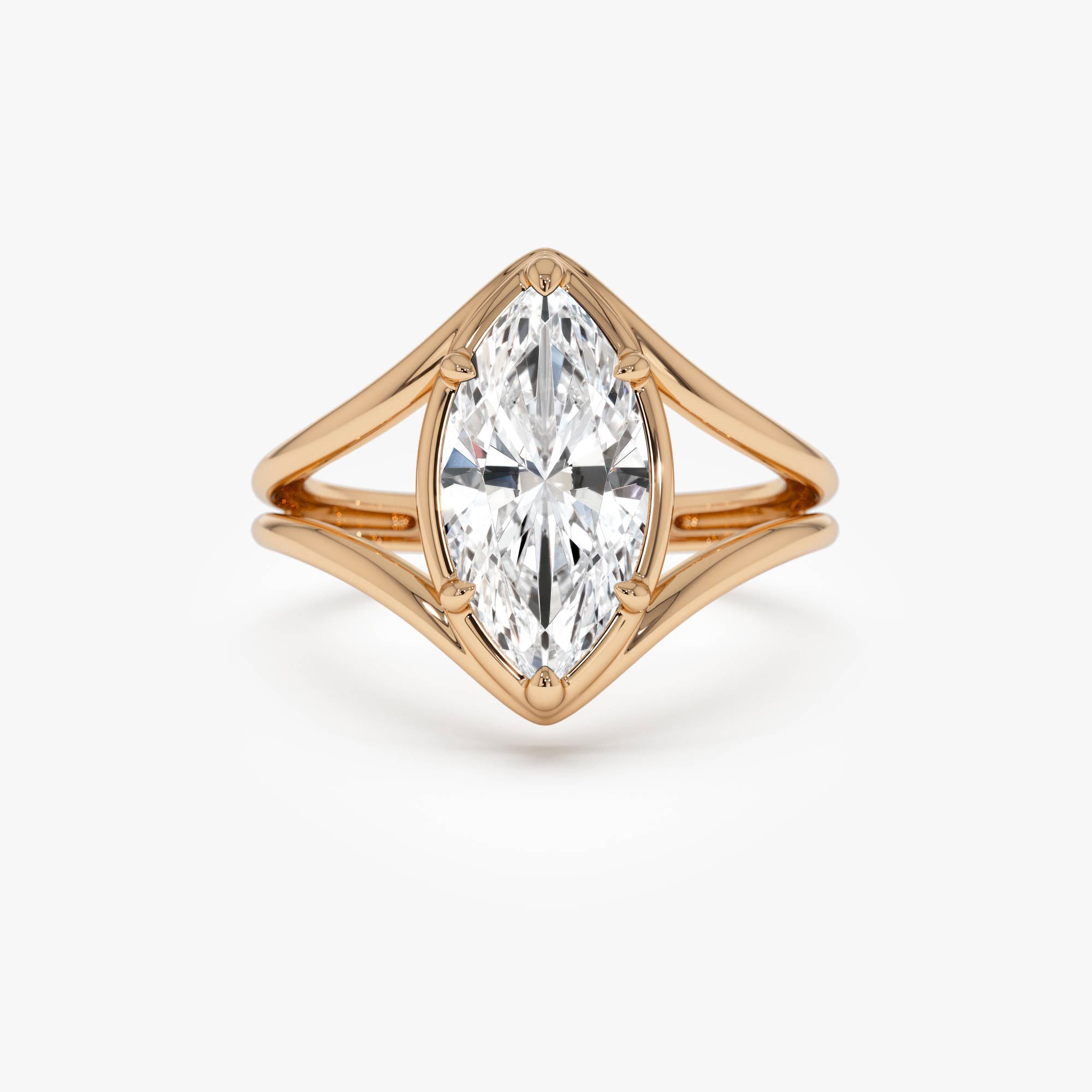 OBFJ0548 - 2.00 Ctw 14k Marquise Shaped Lab Grown Diamond Split Shank Engagement Ring - Carla 7