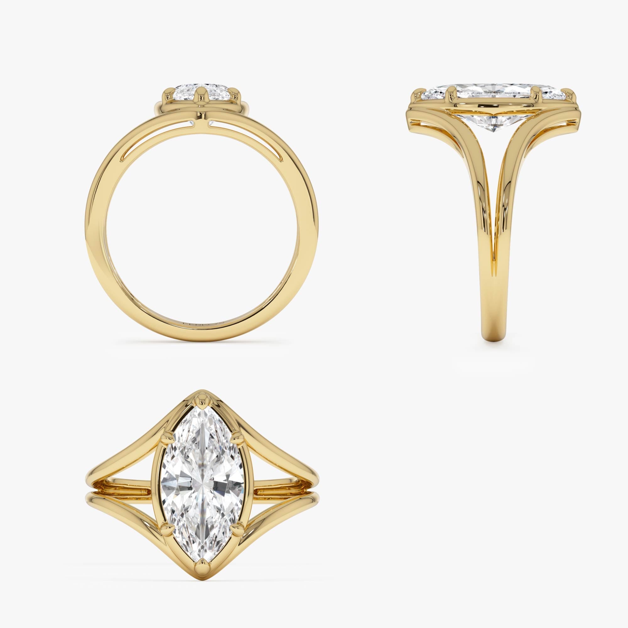 OBFJ0548 - 2.00 Ctw 14k Marquise Shaped Lab Grown Diamond Split Shank Engagement Ring - Carla 10
