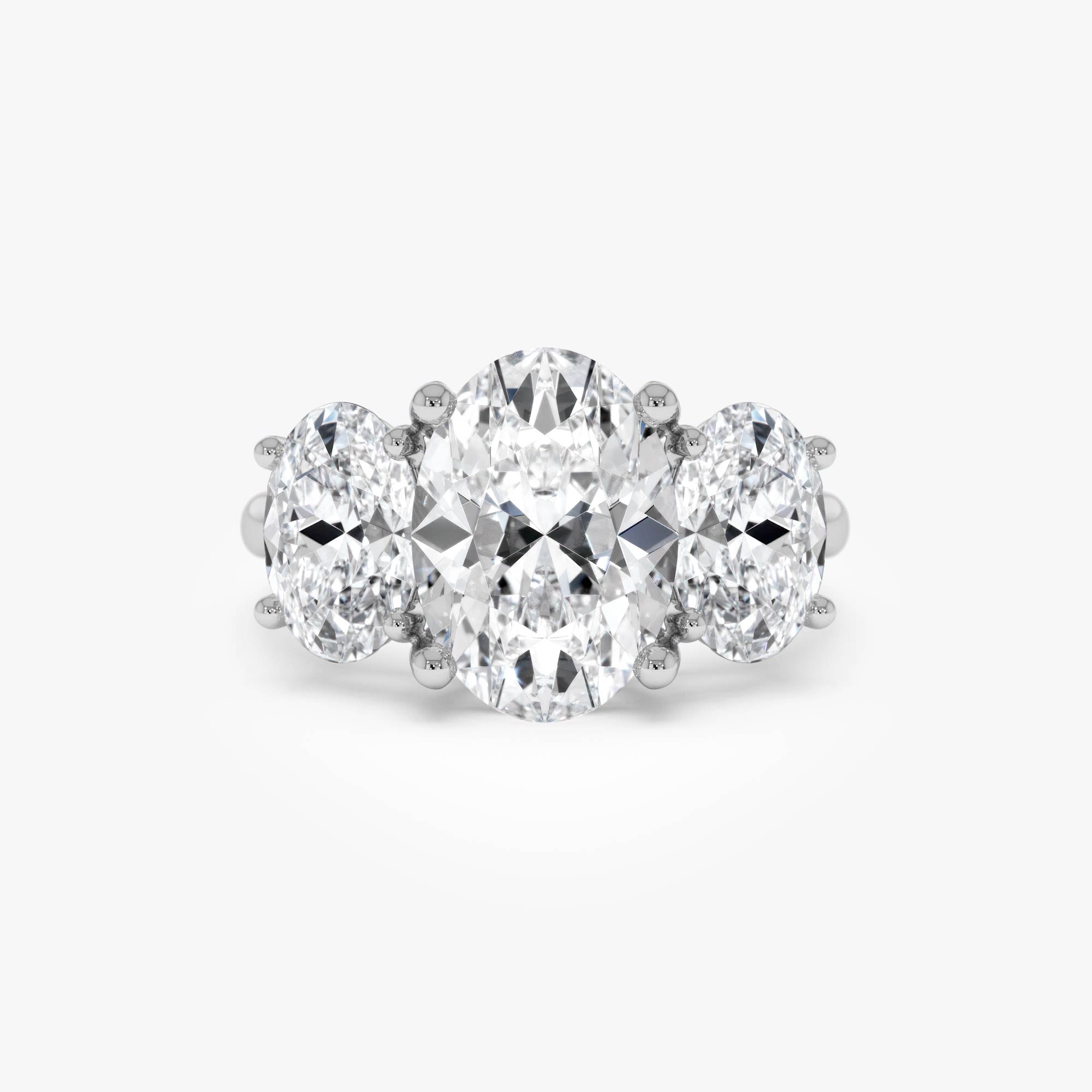 OBFJ0555 - 5.15 Ctw 14k Lab Grown Oval Shaped Three-Stone Diamond Engagement Ring - Laura 8