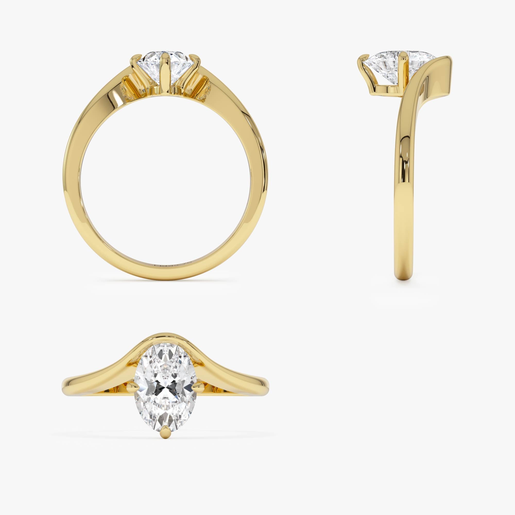 OBFJ0614 - 1.00 Ctw 14k Oval Cut Lab Grown Diamond Designer Setting Ring – Nerissa 10