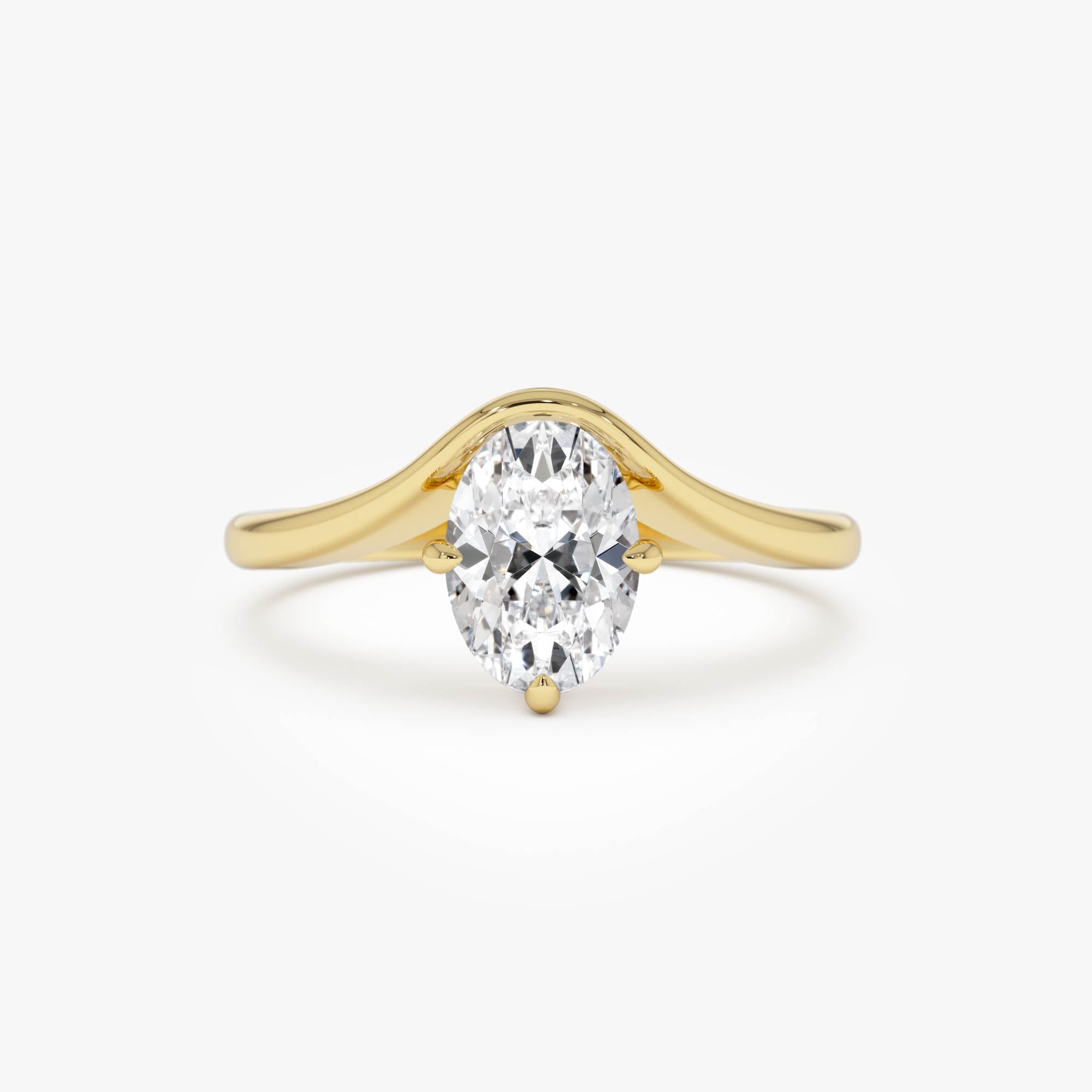 OBFJ0614 - 1.00 Ctw 14k Oval Cut Lab Grown Diamond Designer Setting Ring – Nerissa 1