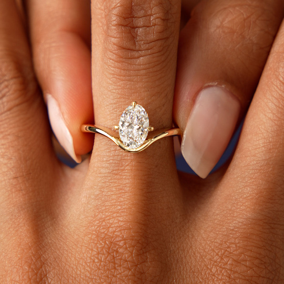 OBFJ0614 - 1.00 Ctw 14k Oval Cut Lab Grown Diamond Designer Setting Ring – Nerissa 2