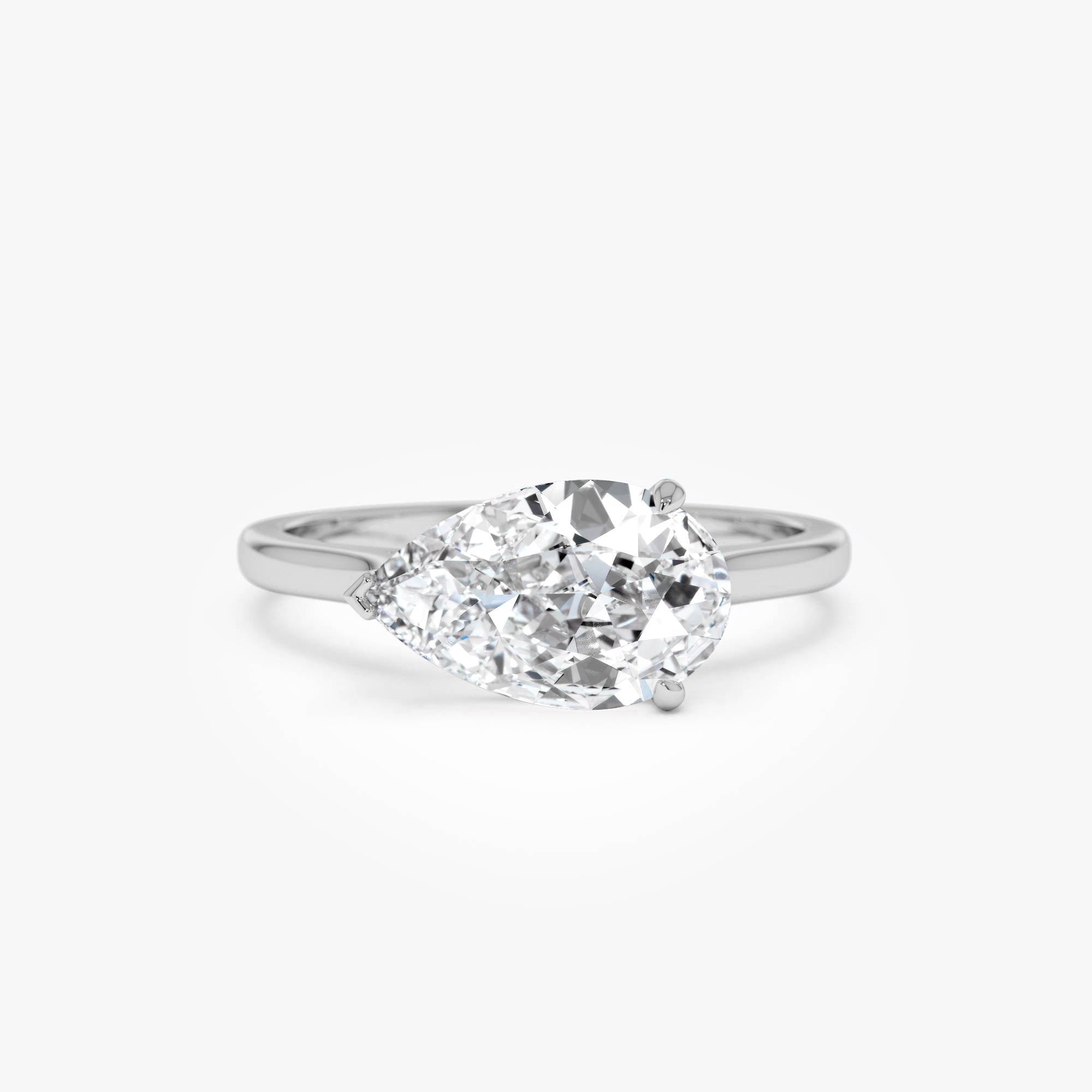 OBFJ0509 - 1 CTW 14k Pear Shaped Lab Grown Pear Shaped East-West Set Diamond Ring - Daria 9