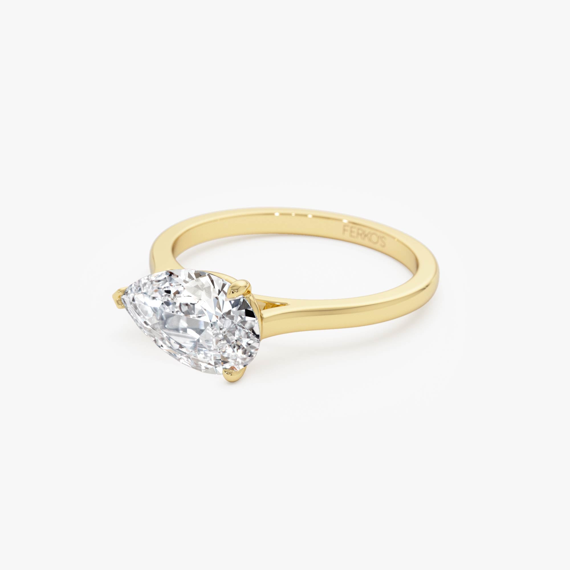 OBFJ0509 - 1 CTW 14k Pear Shaped Lab Grown Pear Shaped East-West Set Diamond Ring - Daria 11