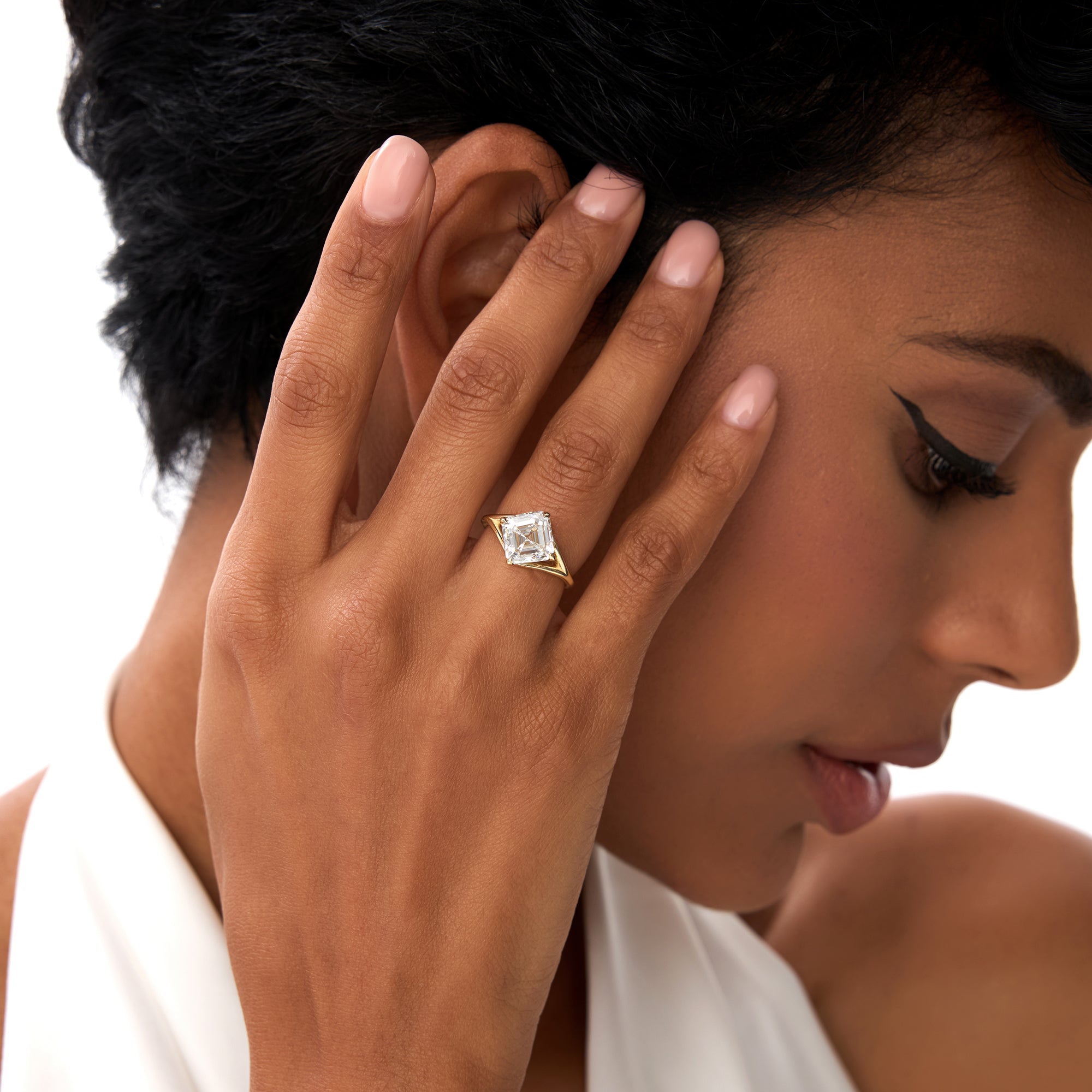 OBFJ0419 - 3.00ctw 14k Asscher Cut Lab Grown Diamond Engagement Ring - Samantha 4