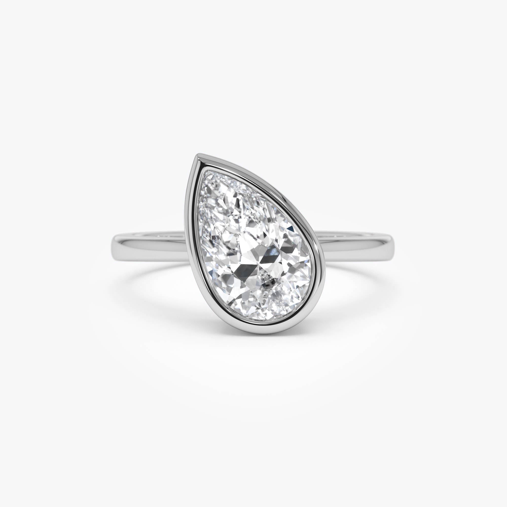 OBFJ0418 - 1.50ctw 14k Pear Shaped Lab Grown Diamond Unique Engagement Ring - Pia 8