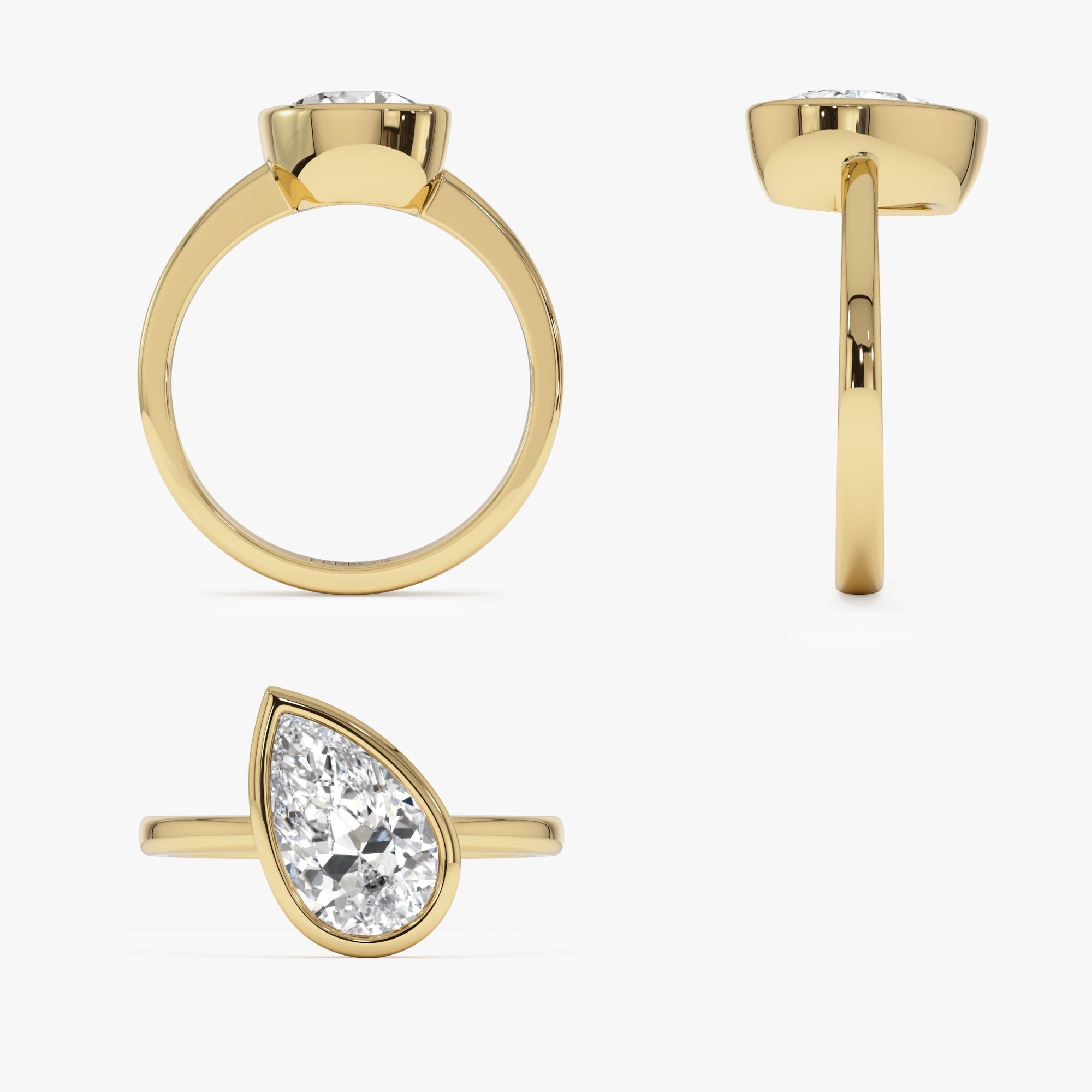 OBFJ0418 - 1.50ctw 14k Pear Shaped Lab Grown Diamond Unique Engagement Ring - Pia 9