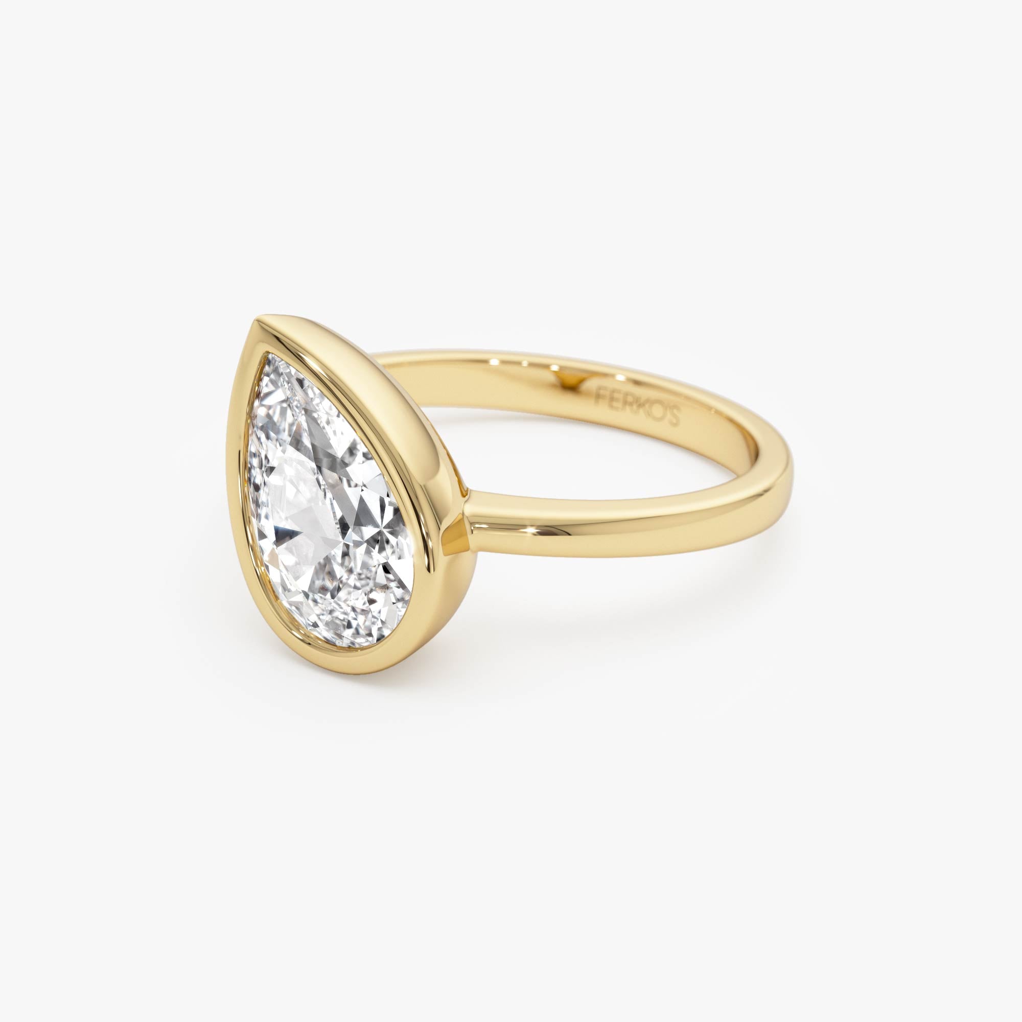 OBFJ0418 - 1.50ctw 14k Pear Shaped Lab Grown Diamond Unique Engagement Ring - Pia 10