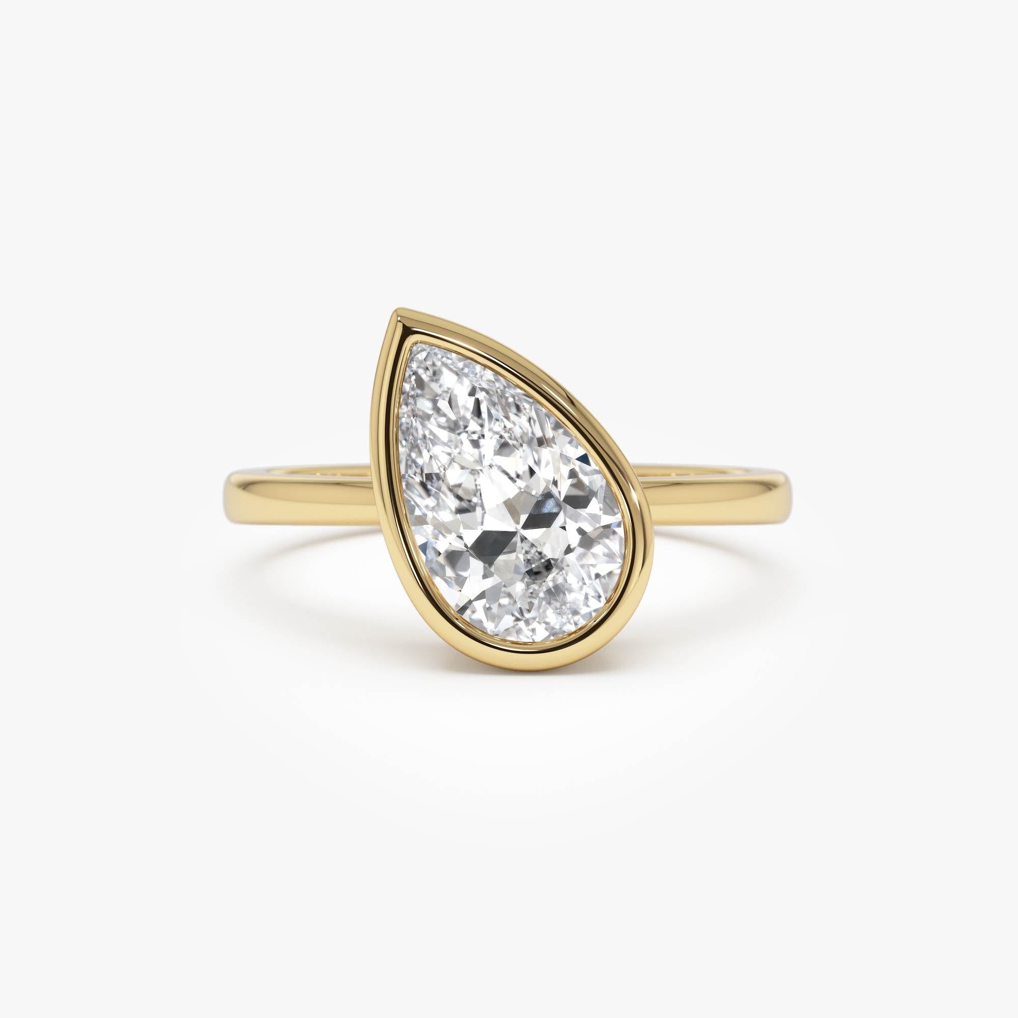 OBFJ0418 - 1.50ctw 14k Pear Shaped Lab Grown Diamond Unique Engagement Ring - Pia 1
