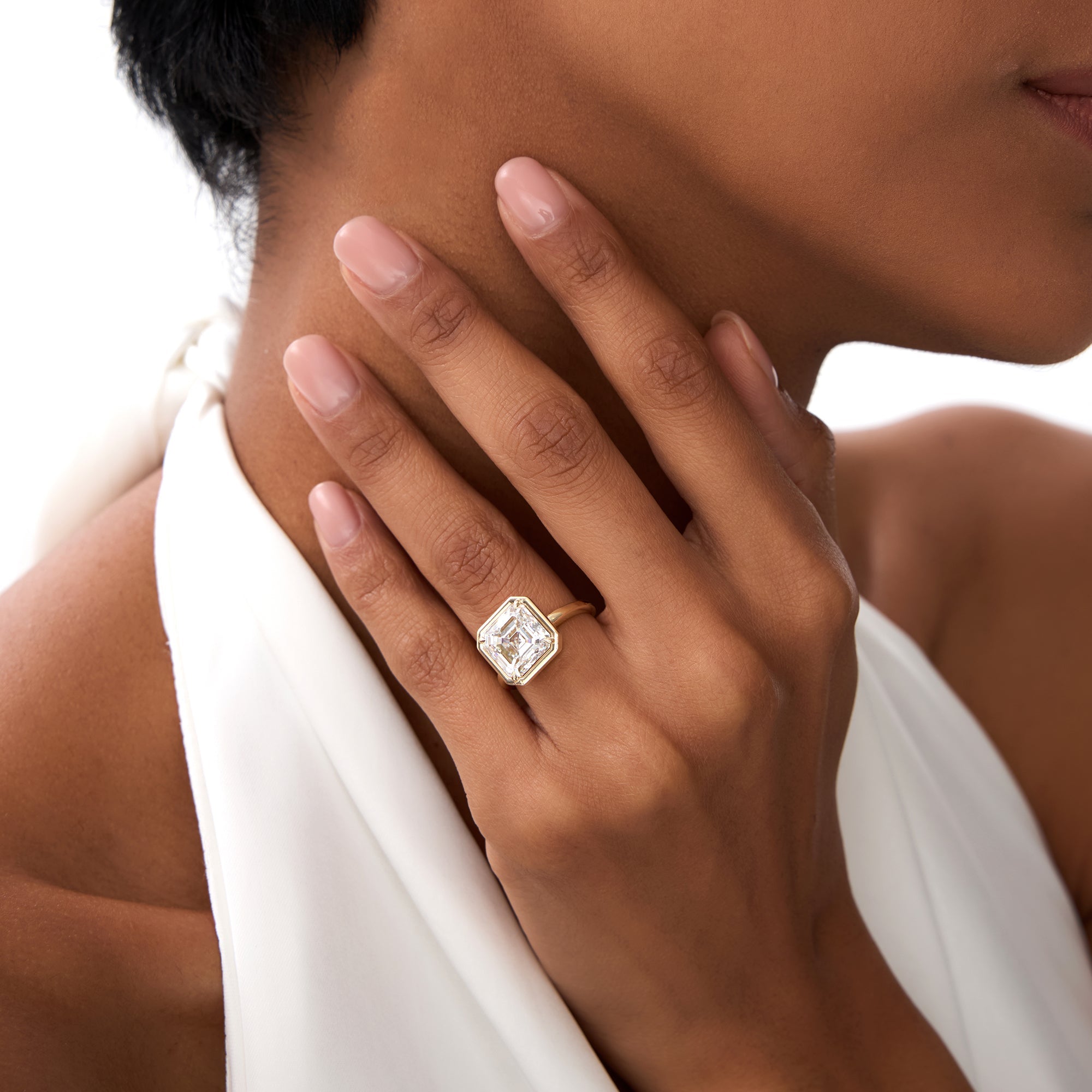 OBFJ0416 - 5.00ctw 14k Asscher Cut Lab Grown Diamond Engagement Ring - Ciro 4