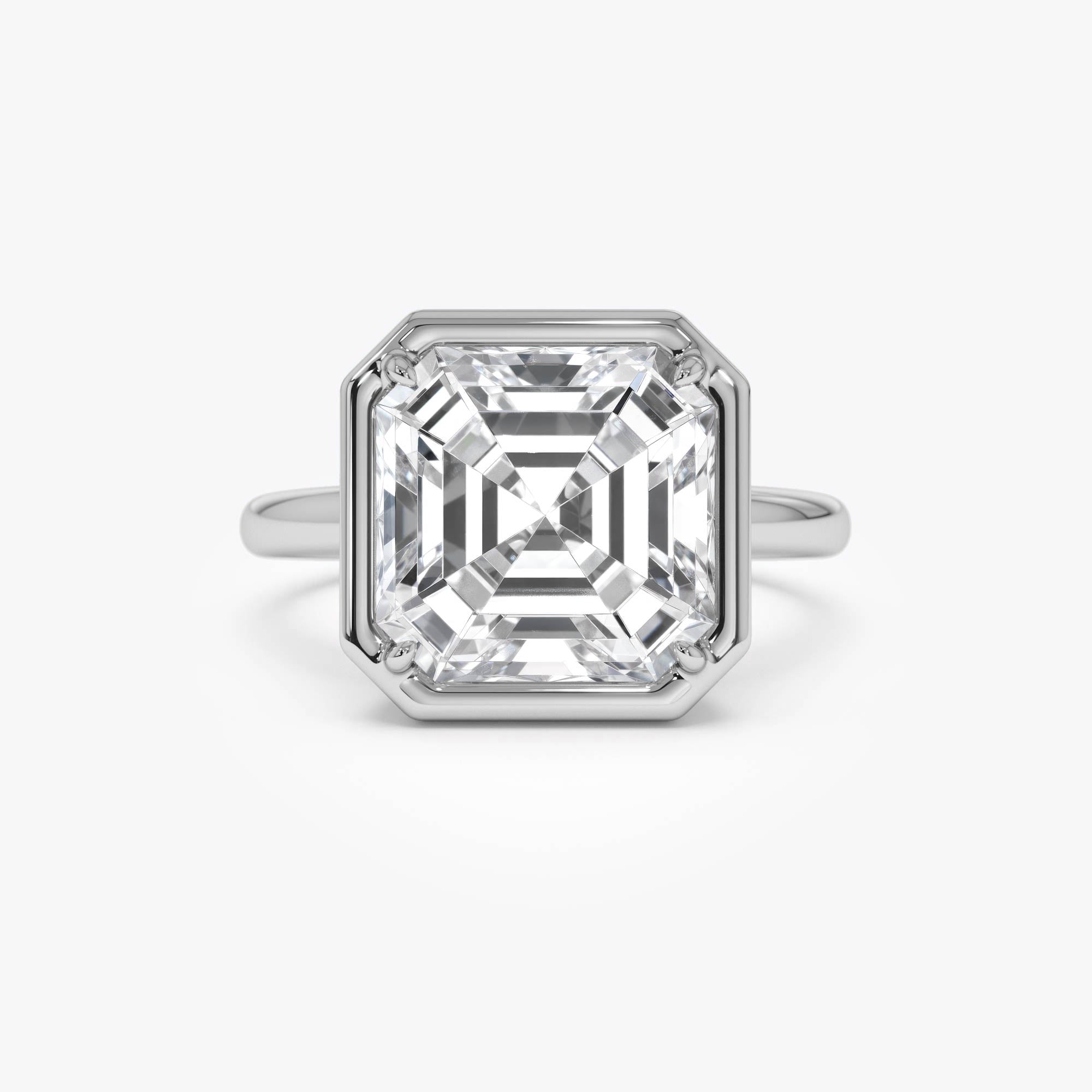 OBFJ0416 - 5.00ctw 14k Asscher Cut Lab Grown Diamond Engagement Ring - Ciro 9