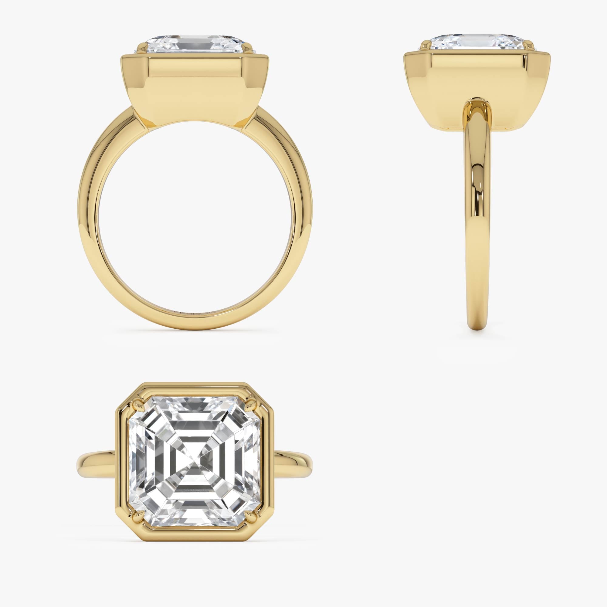 OBFJ0416 - 5.00ctw 14k Asscher Cut Lab Grown Diamond Engagement Ring - Ciro 11