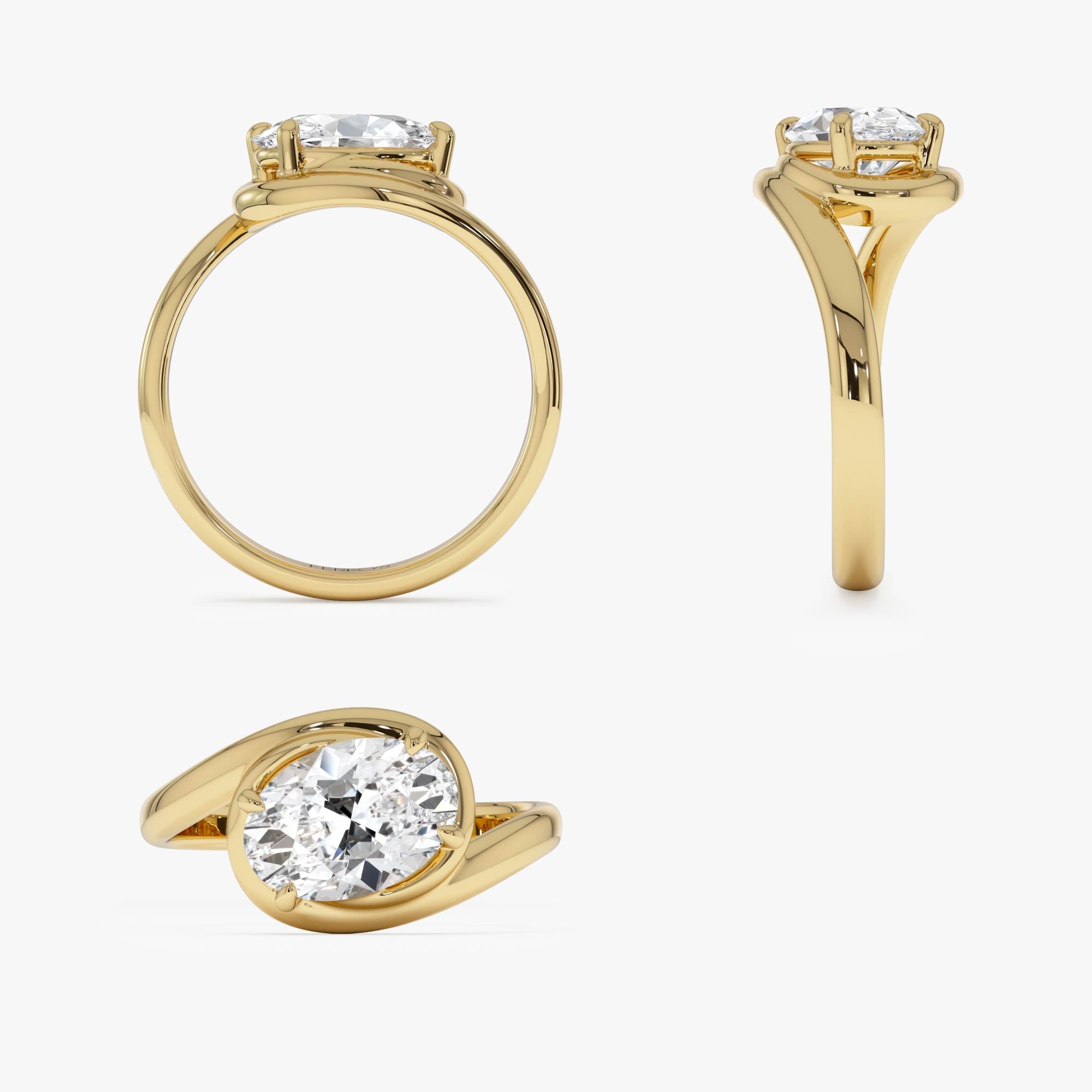 OBFJ0412 - 1.50ctw 14k Oval Shaped LabGrown Diamond Bypass Engagement Ring - Bianca 10