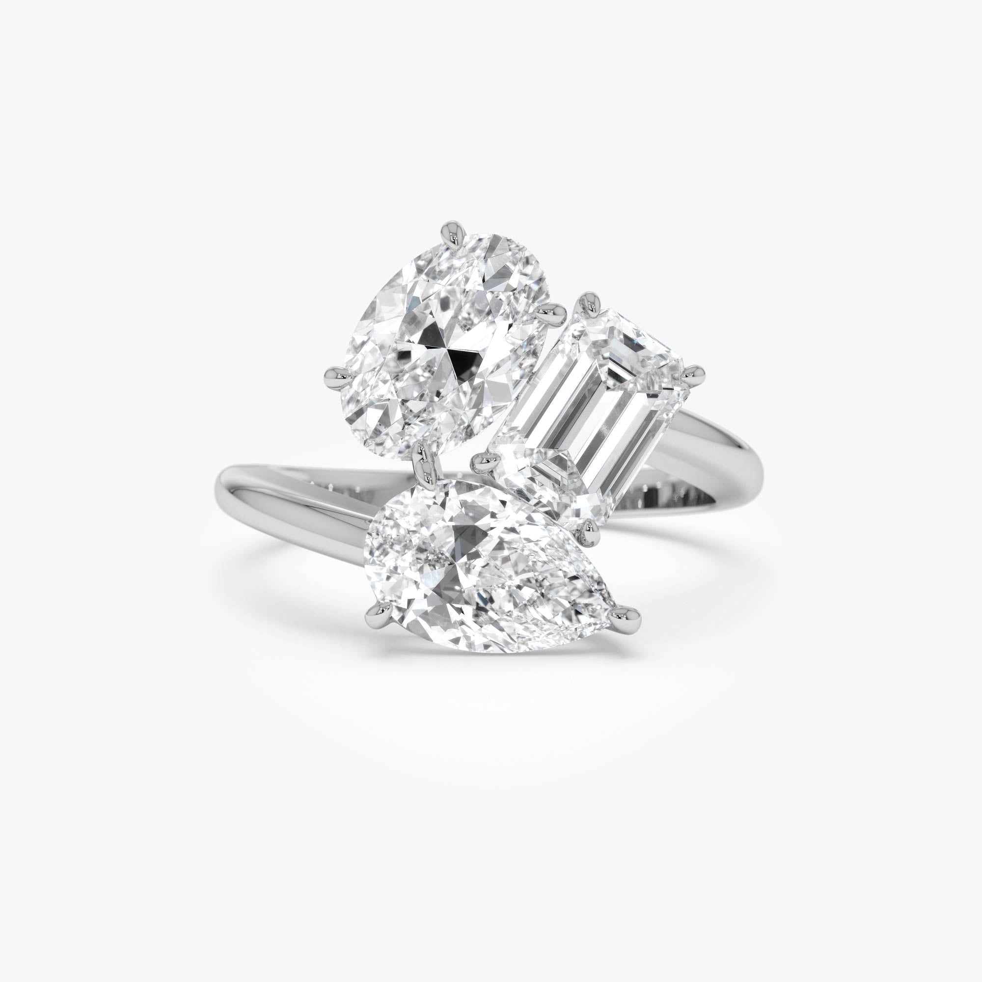 OBFJ0383 - 3.00ctw 14k Lab Grown Diamond Multi-Cut Cocktail Ring - Petra 7
