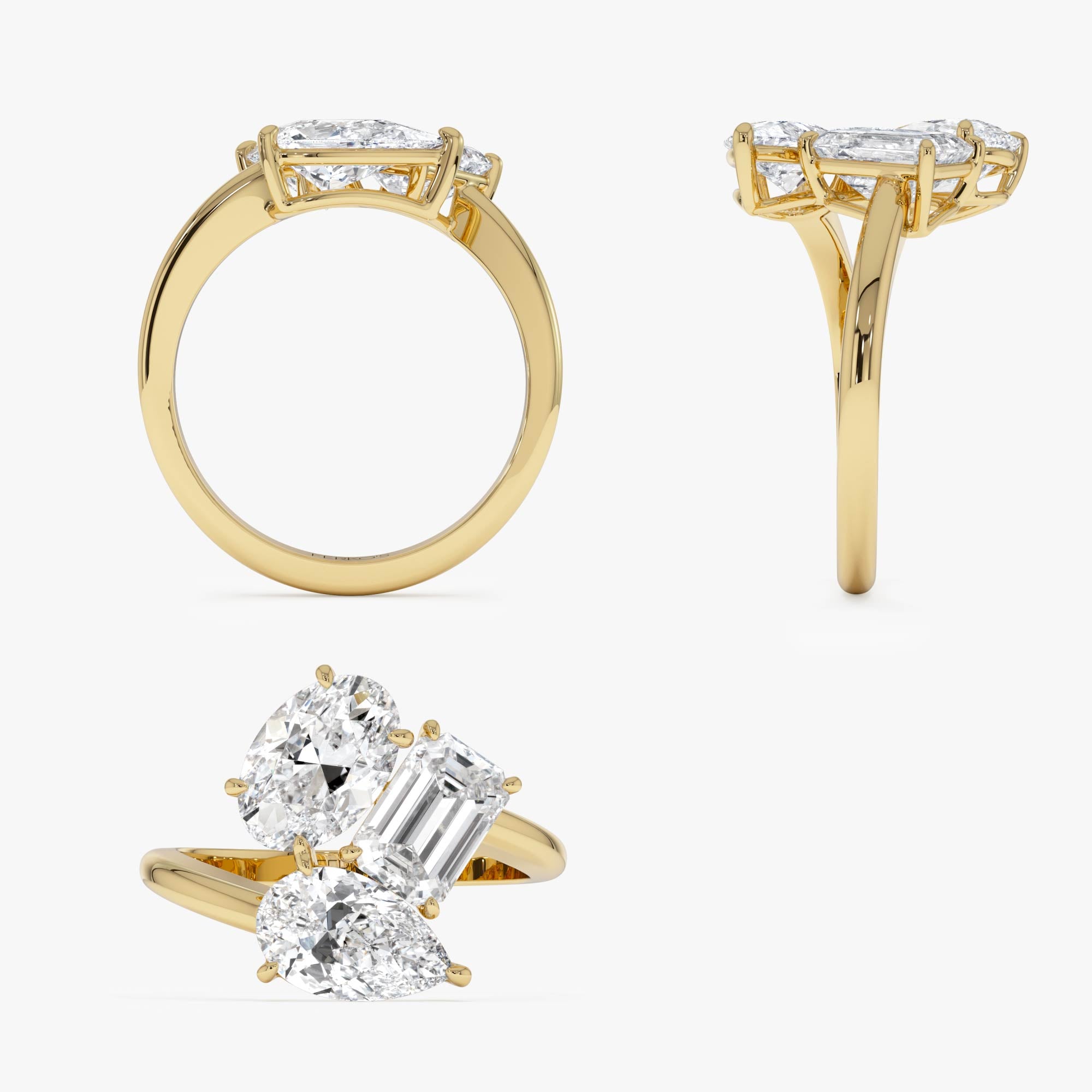 OBFJ0383 - 3.00ctw 14k Lab Grown Diamond Multi-Cut Cocktail Ring - Petra 9