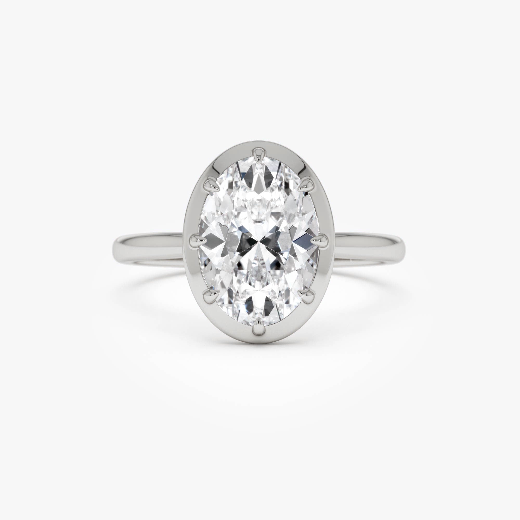 OBFJ0389 - 2.00 Ctw 14k Gold Oval Shape Lab Grown Diamond Claw Prong Engagement Ring - Leta 6