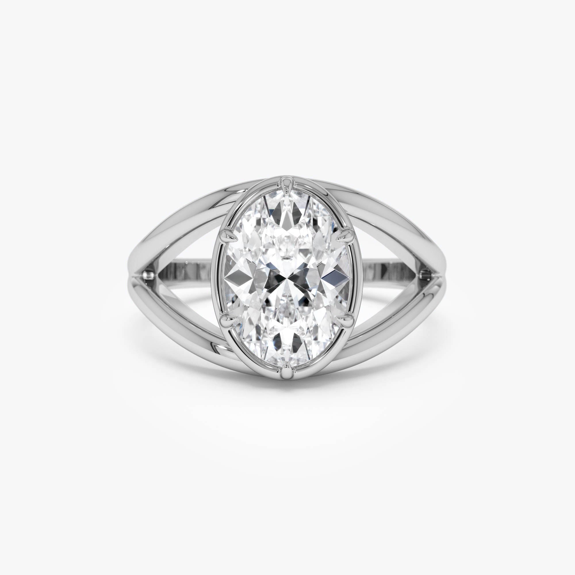 OBFJ0411 - 2.00ctw 14k Oval Shaped Split Shank Lab Grown Diamond Engagement Ring - Nella 6
