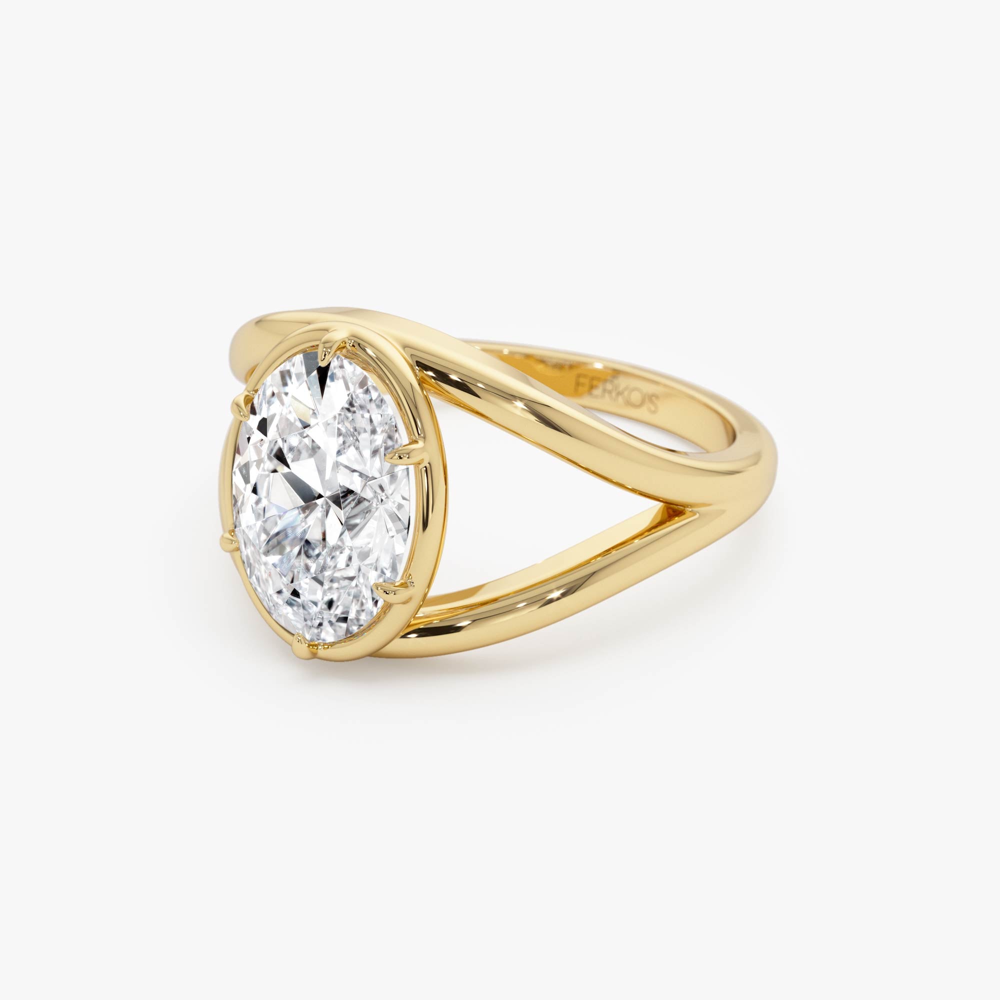 OBFJ0411 - 2.00ctw 14k Oval Shaped Split Shank Lab Grown Diamond Engagement Ring - Nella 7