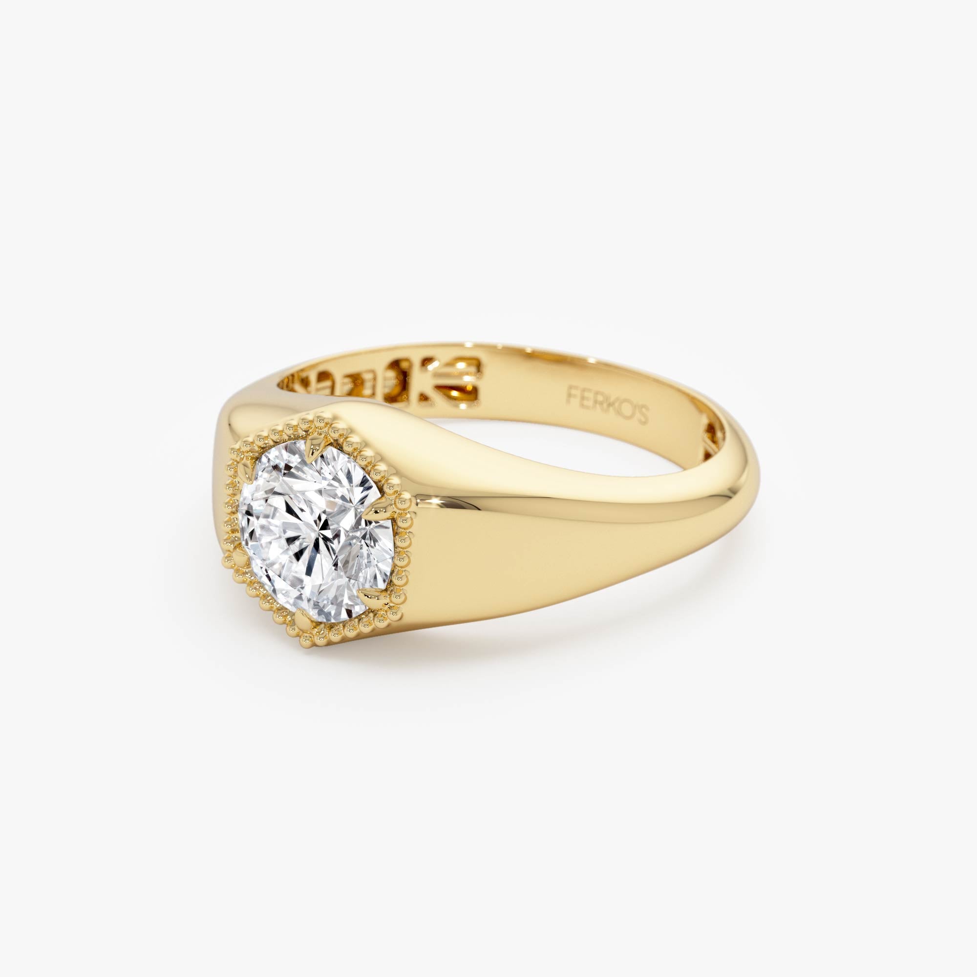 OBFJ0388 - 0.75 Ctw 14k  Lab Grown Diamond Hexagon Signet Ring - Maia 10
