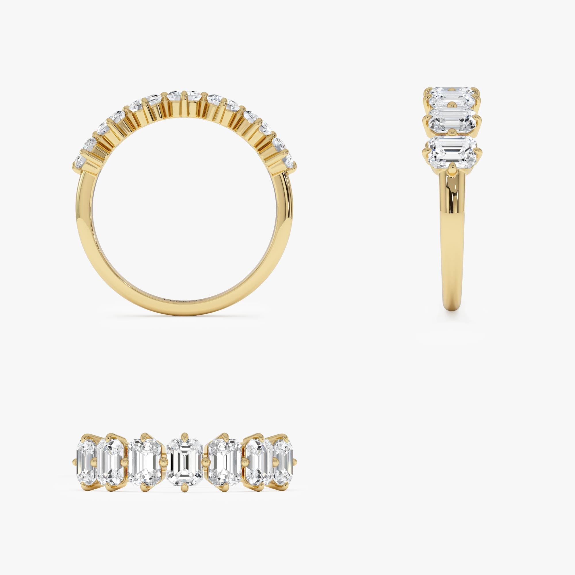 OBFJ0410 - 1.48ctw Emerald Cut Lab Diamond Anniversary Ring - Pina 9