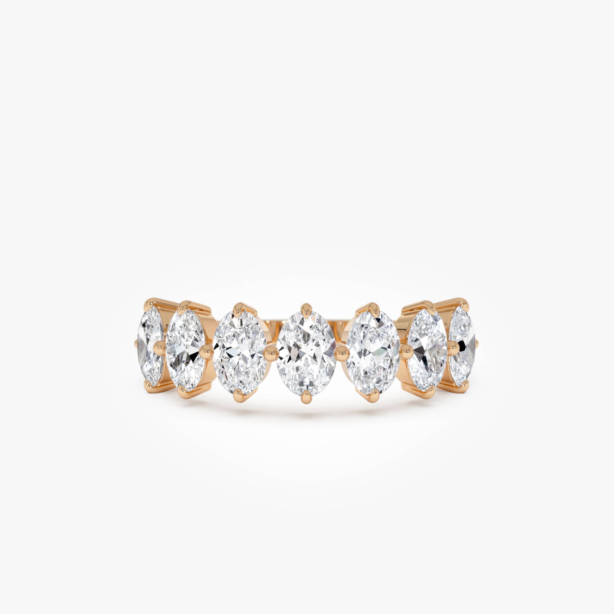 OBFJ0409 - 1.55ctw Oval Shaped Lab Diamond Anniversary Ring - Dora 9