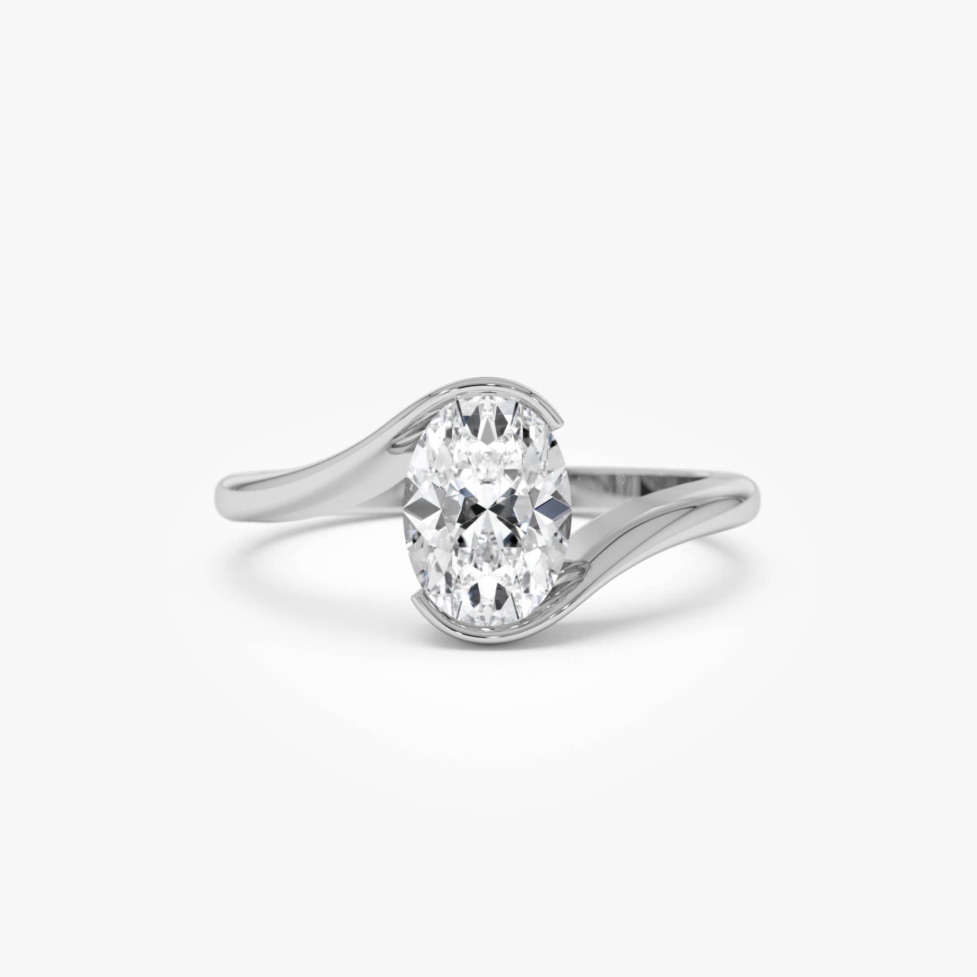 OBFJ0350 - 1.00 Ctw 14k Gold Oval Lab Grown Diamond S Setting Engagement Ring - Luisa 7