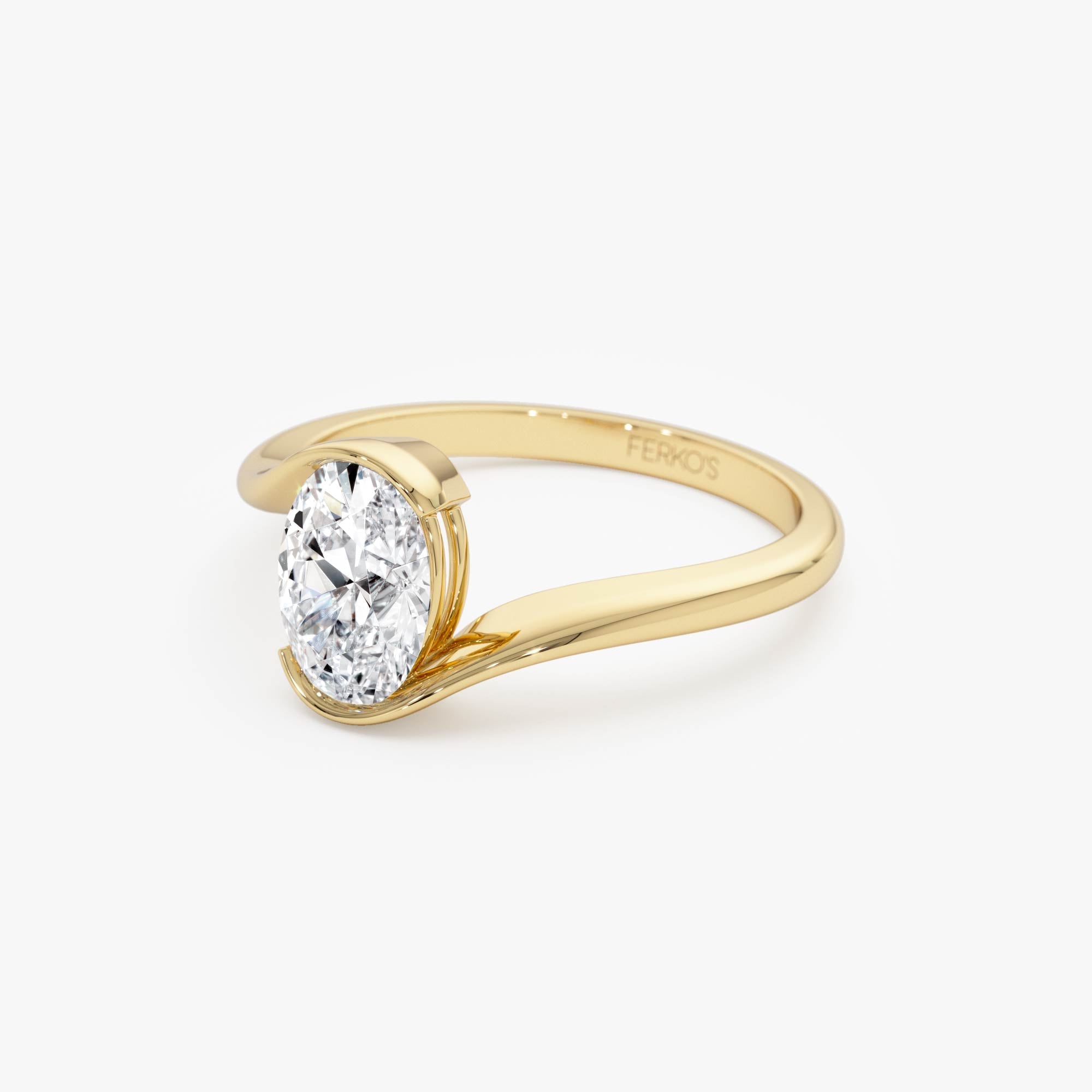 OBFJ0350 - 1.00 Ctw 14k Gold Oval Lab Grown Diamond S Setting Engagement Ring - Luisa 8