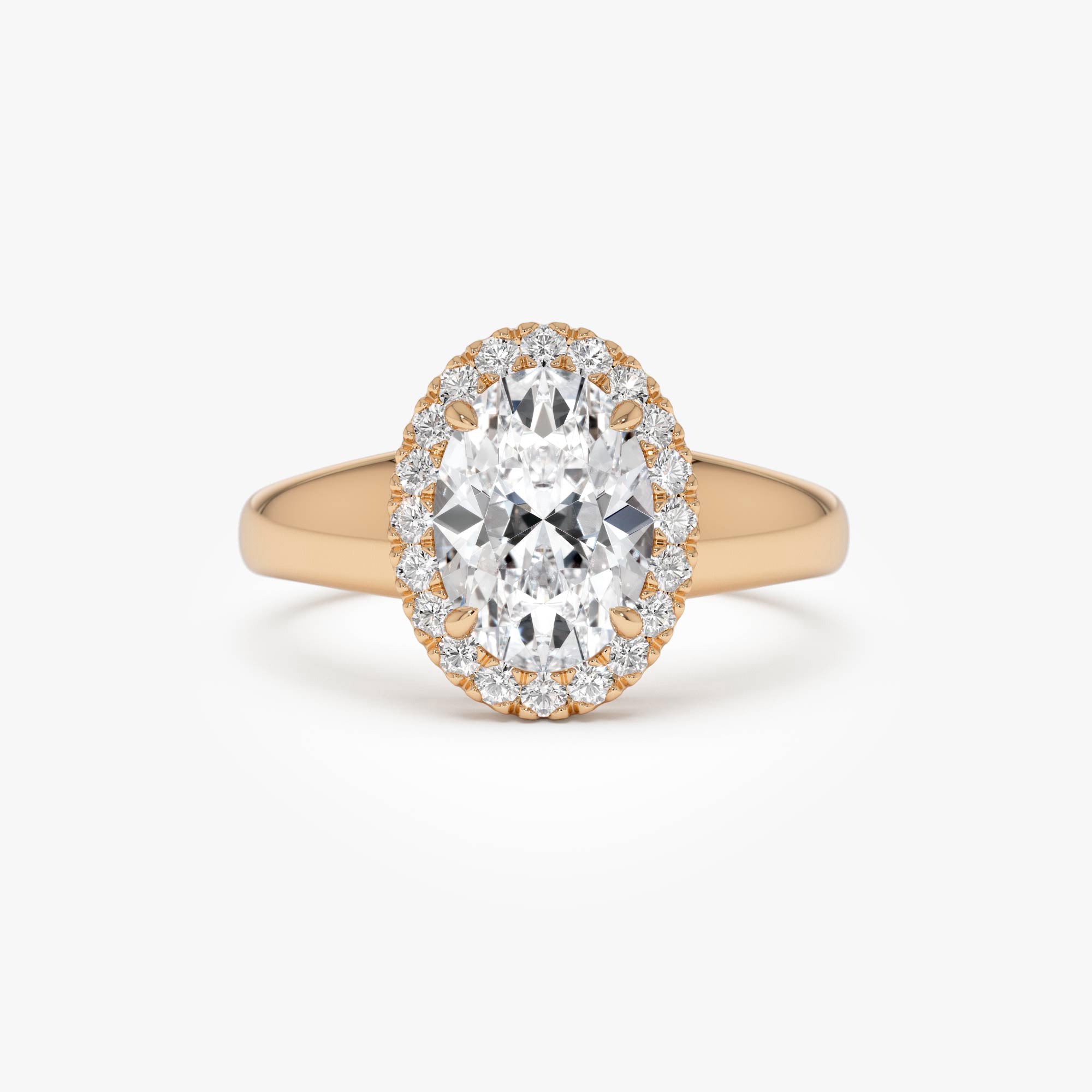 OBFJ0352 - 1.85 Ctw 14k Oval Shape Lab Grown Diamond Halo Engagement Ring - Leta 6