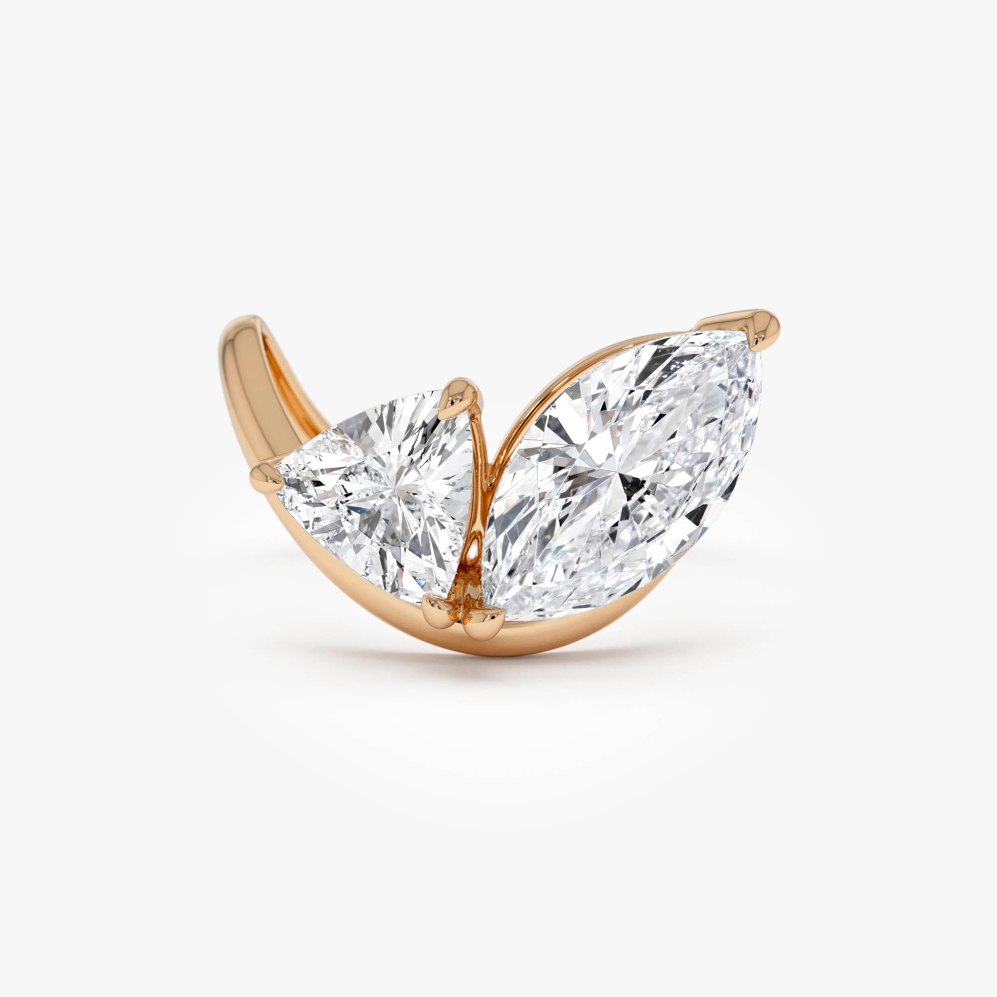 OBFJ0357 - 3.00ctw 14k  Marquise & Trillion Lab Grown Diamond Statement Ring - Mica 2