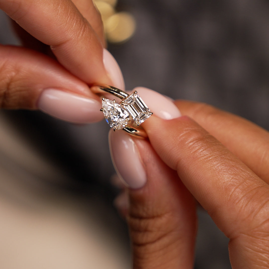 OBFJ0385 - 2.11 Ctw 14k Lab Grown Diamond Two Stone Toi et Moi Ring - Tina 5