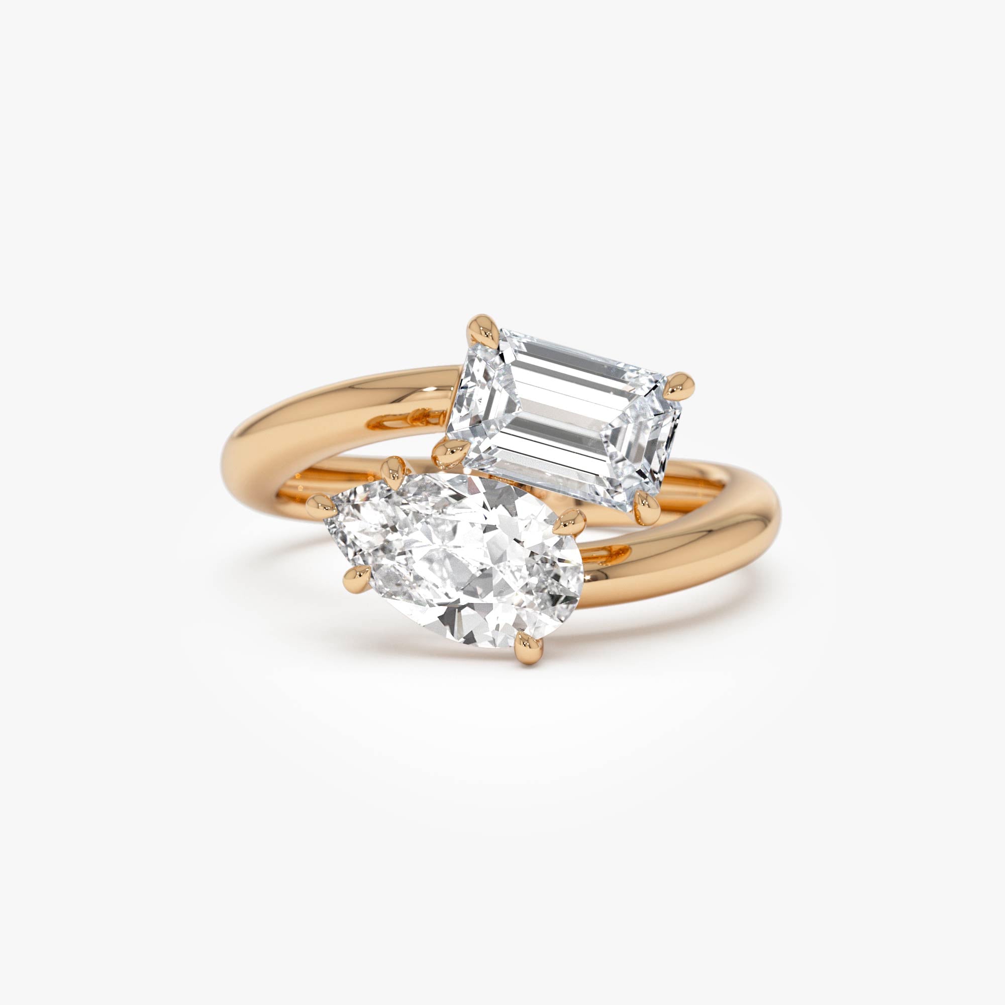 OBFJ0385 - 2.11 Ctw 14k Lab Grown Diamond Two Stone Toi et Moi Ring - Tina 6