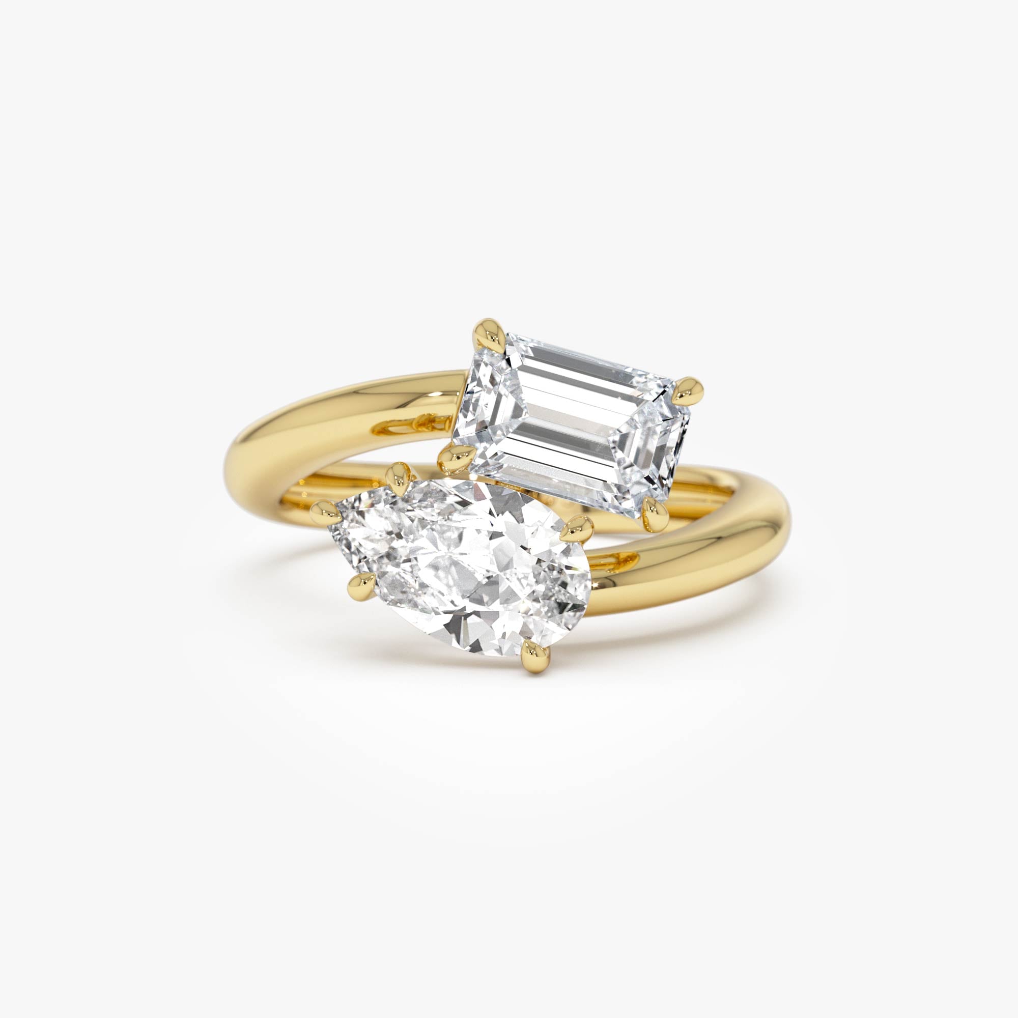 OBFJ0385 - 2.11 Ctw 14k Lab Grown Diamond Two Stone Toi et Moi Ring - Tina 1