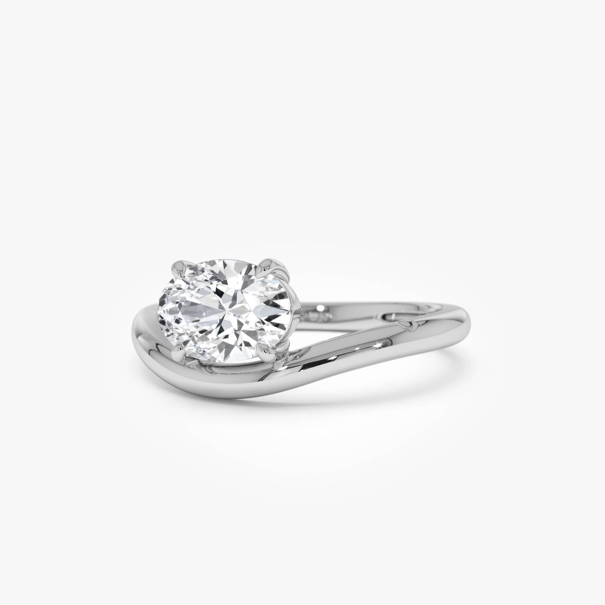 OBFJ0401 - 1ct Oval Shaped Lab Grown Contemporary Diamond Engagement Ring - Clio 6