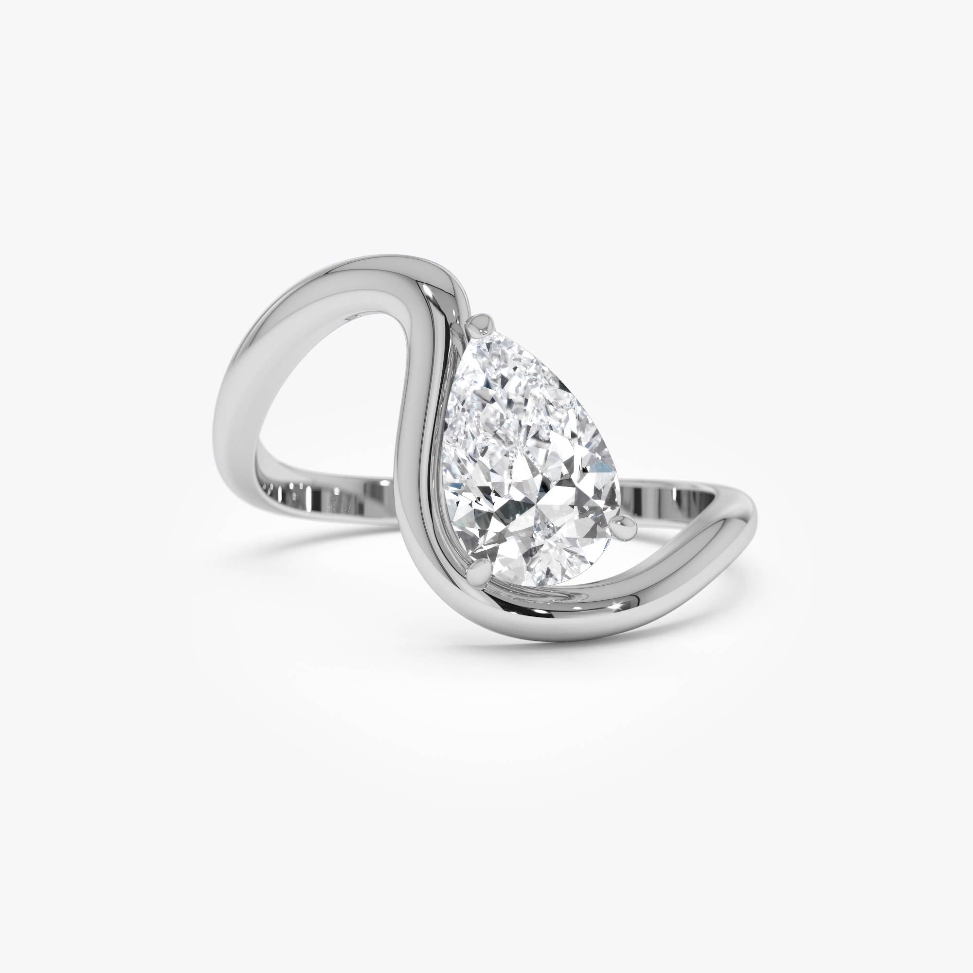 OBFJ0299 - 14k 1 CTW Pear Shape Lab Grown Diamond Ring - Bona 6