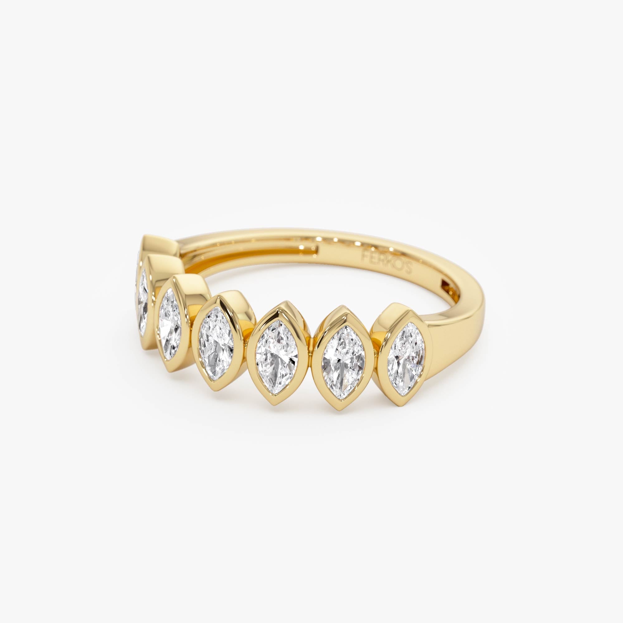 OBFJ0295 - 0.90 Ctw 14k Marquise Shaped Lab Grown Diamond Band - Saga 6