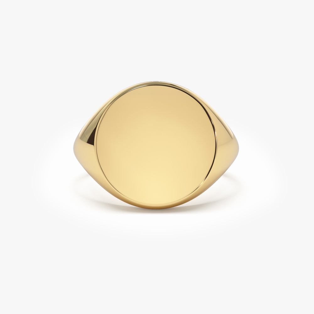 OBFJ1610 - 14k Gold Engravable Signet Ring 1