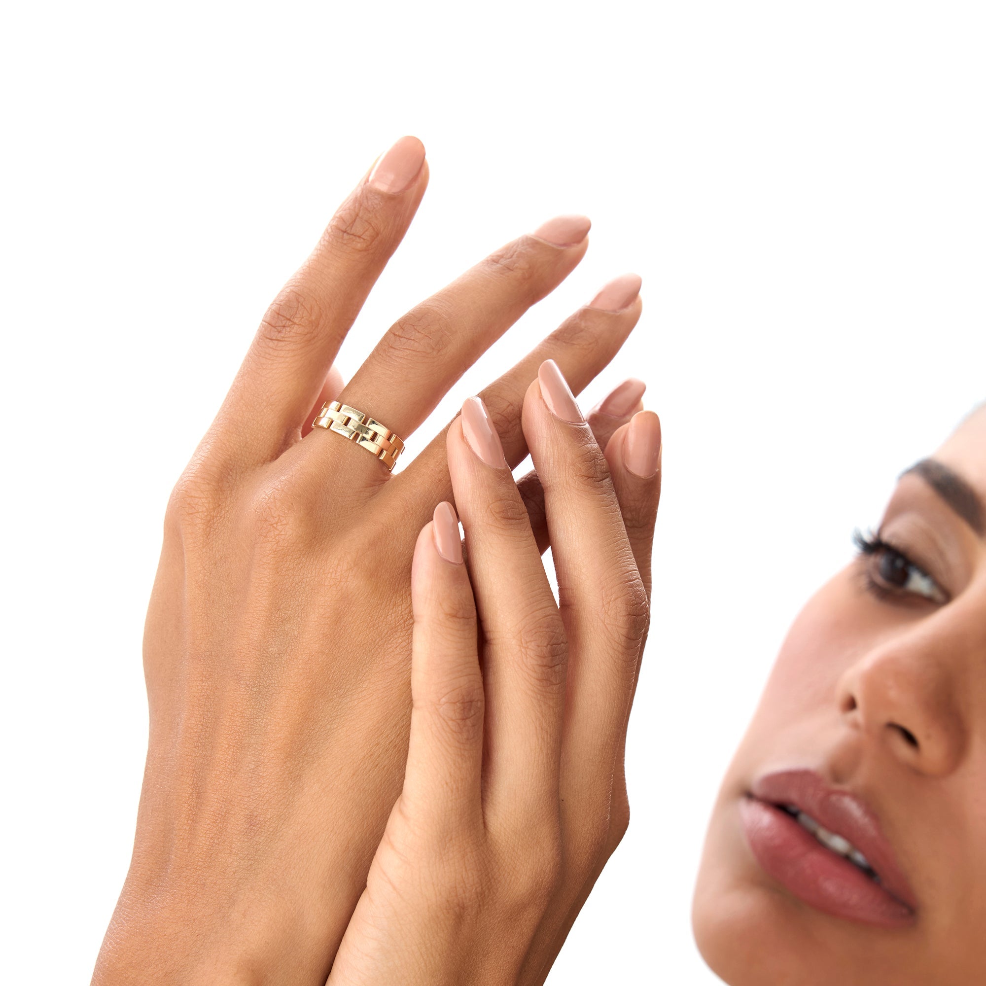 OBFJ0861 - 14k Wide Chain Link Ring 3