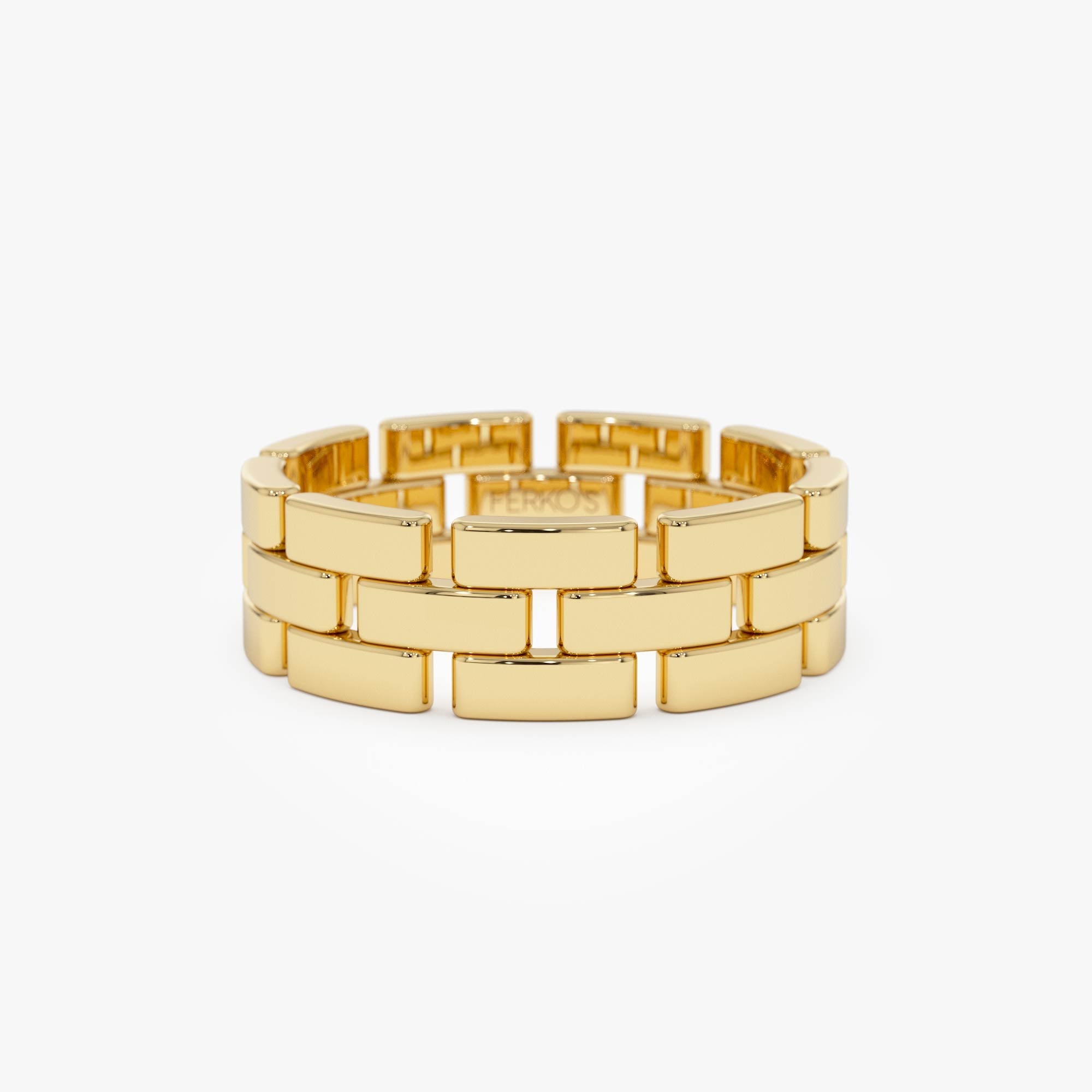 OBFJ0861 - 14k Wide Chain Link Ring 1
