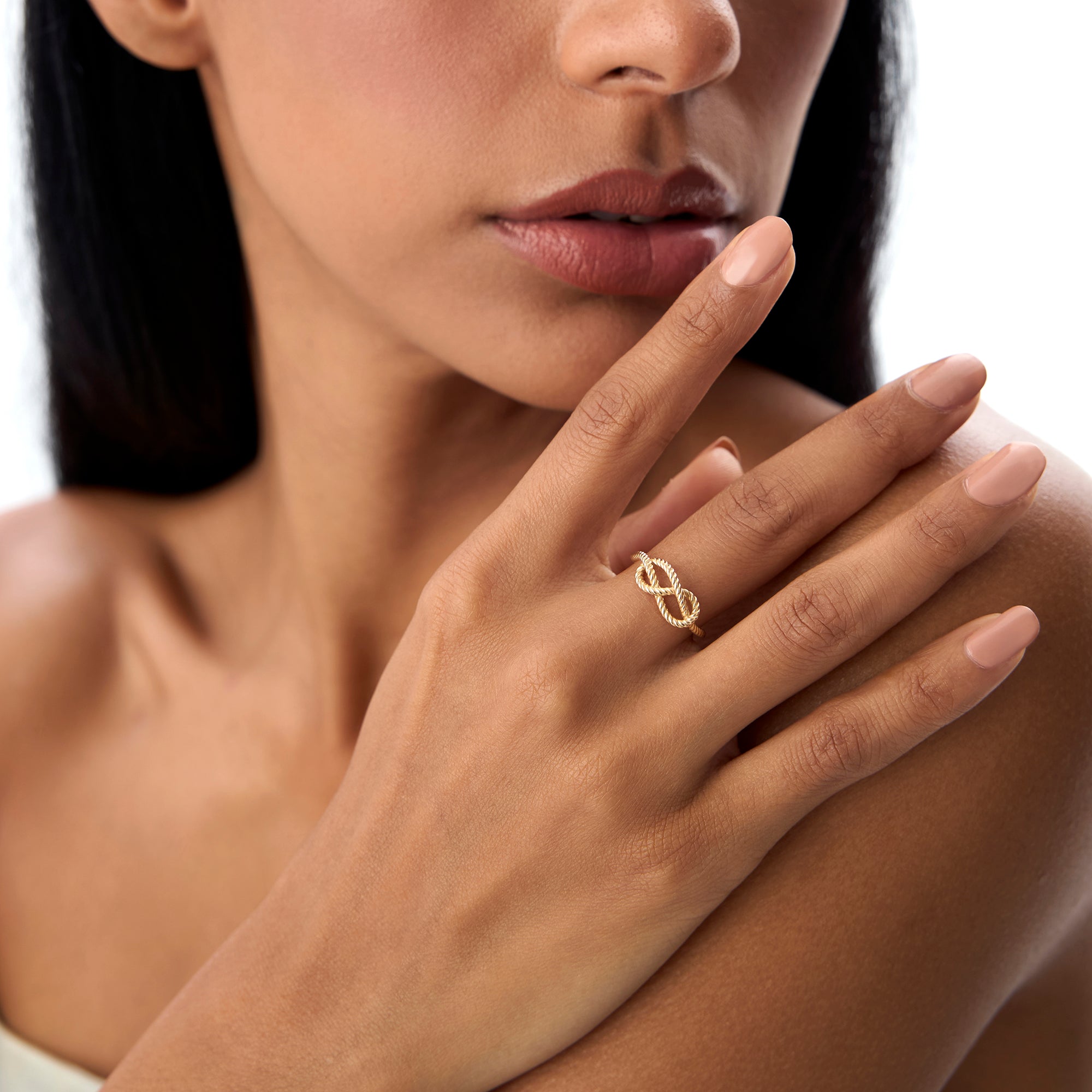 OBFJ0863 - 14K Twist Rope Infinity Knot Ring 2